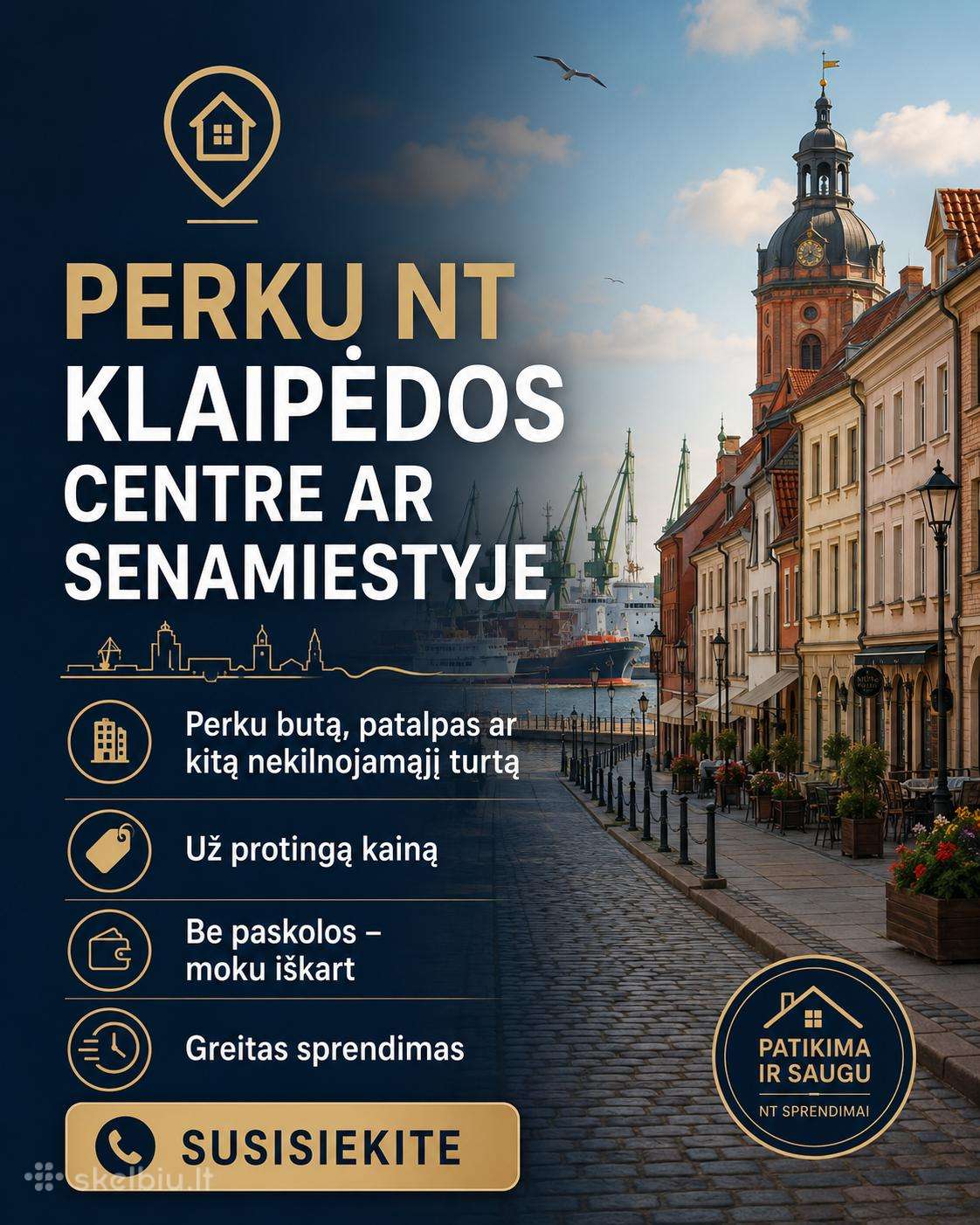 Perku buta ar kita nekilnojama turta klaipedoj