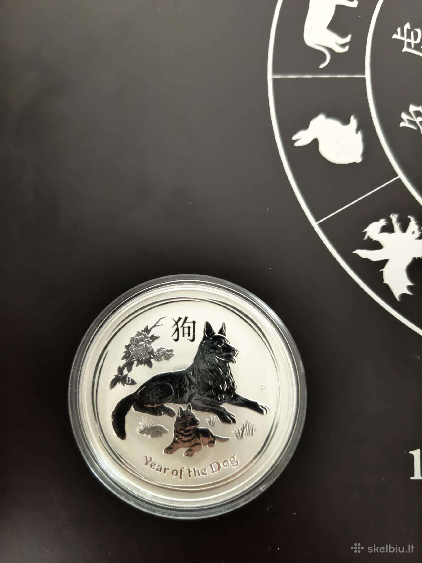 Sidabrinė moneta Perth Mint 2018 Year of the Dog
