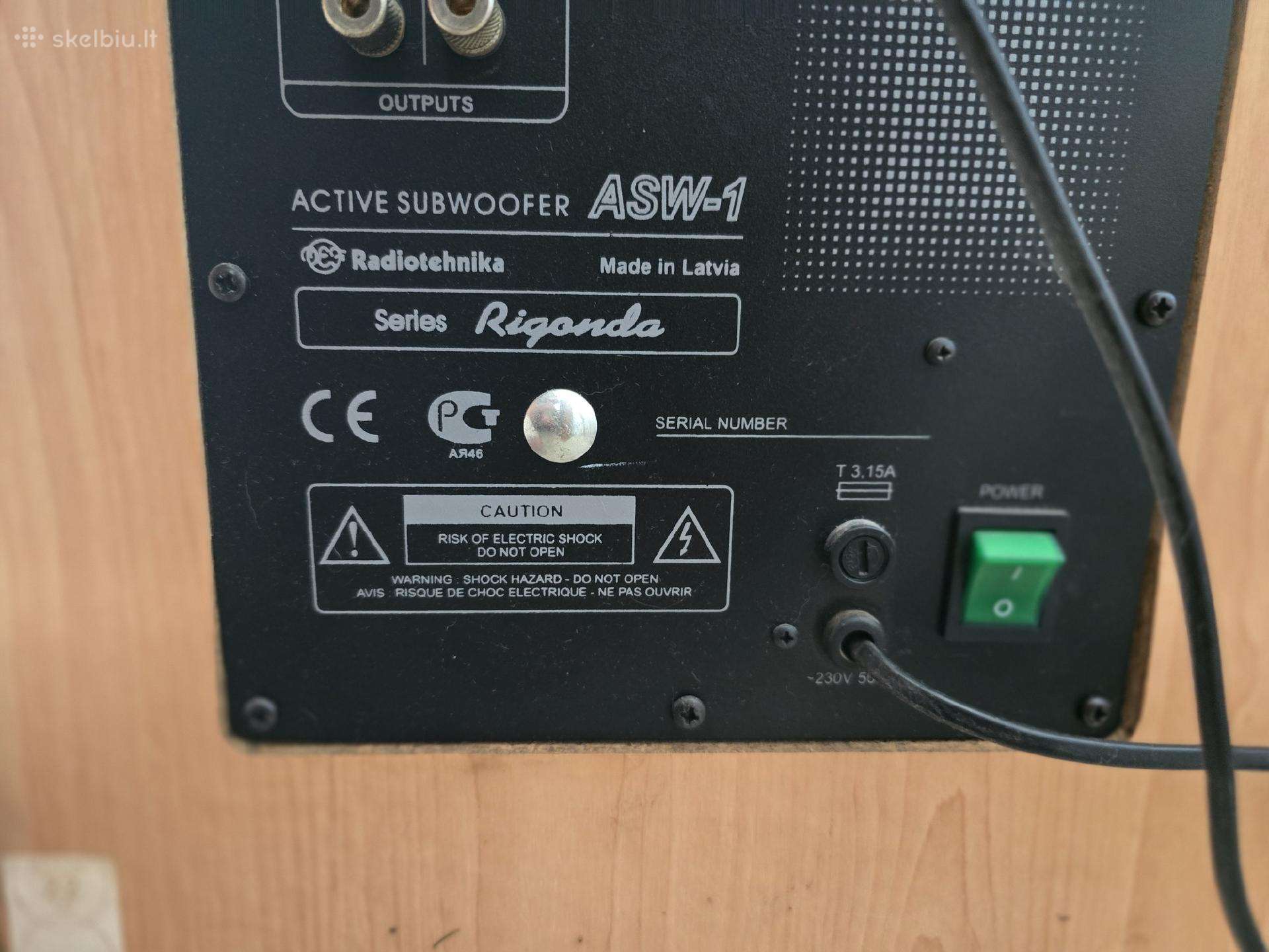 Parduodu Rigonda Asw-1 žemų dažnių kolonėlę
