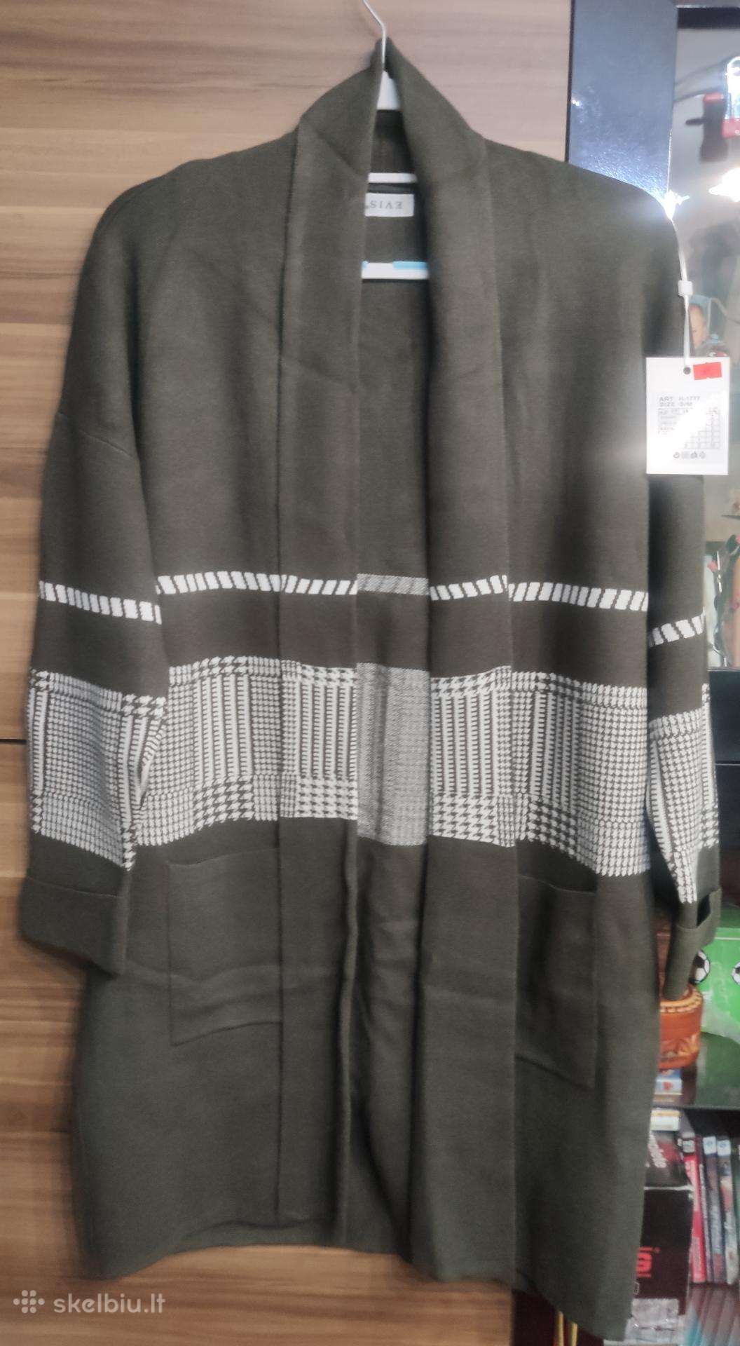 Stilingas ilgas haki spalvos kardiganas (l/XL)