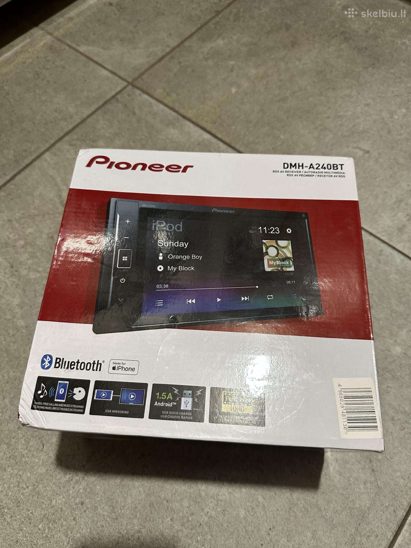 Pioneer Dmh-a240bt multimedija. Yra dar garantija
