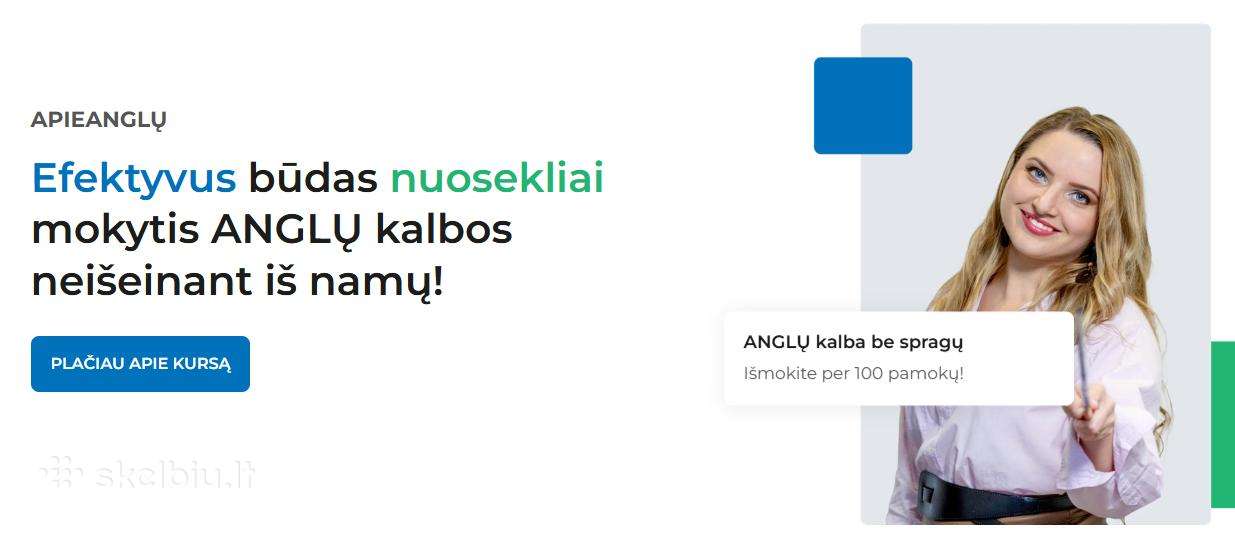 Išmok Anglų kalbą per 100 pamokų!