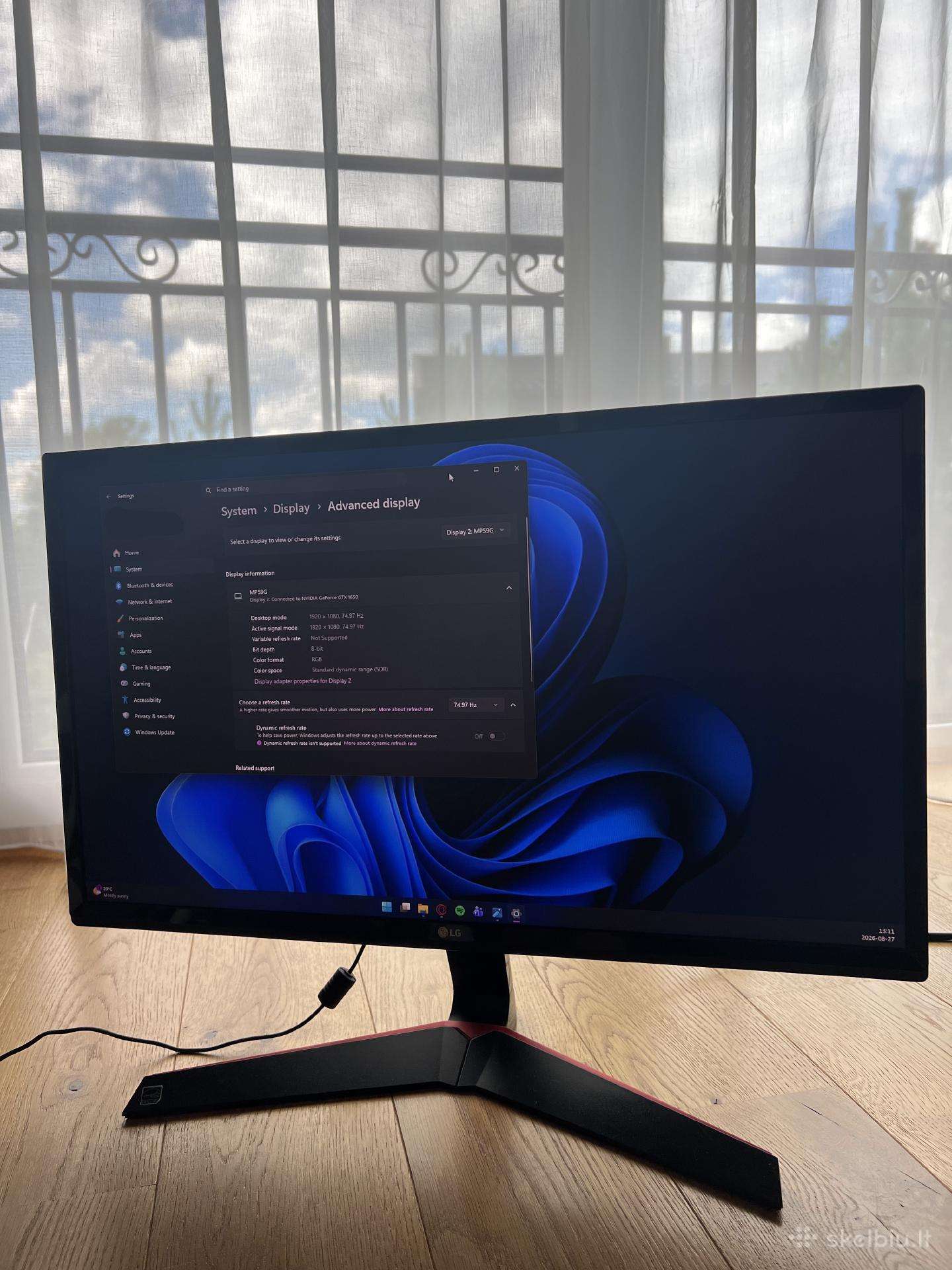LG 24mp59g-p 24" Fhd Ips 75hz Gaming Monitorius