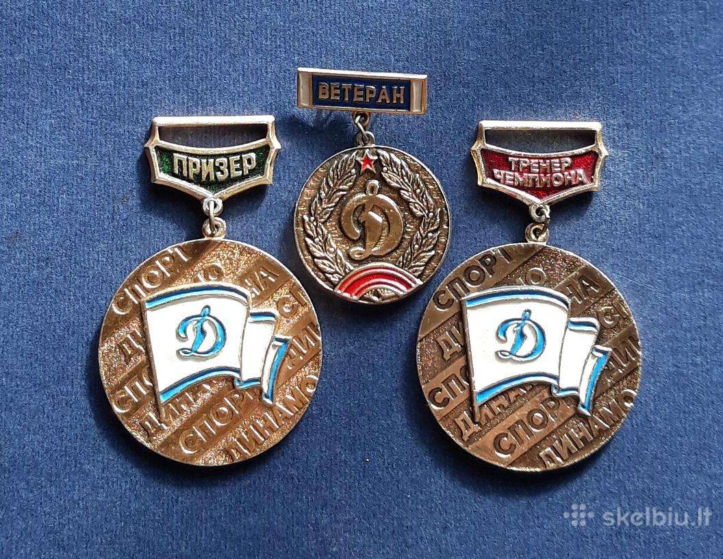 Sporto klubas Dinamo Medaliai Rinkinys-3vnt