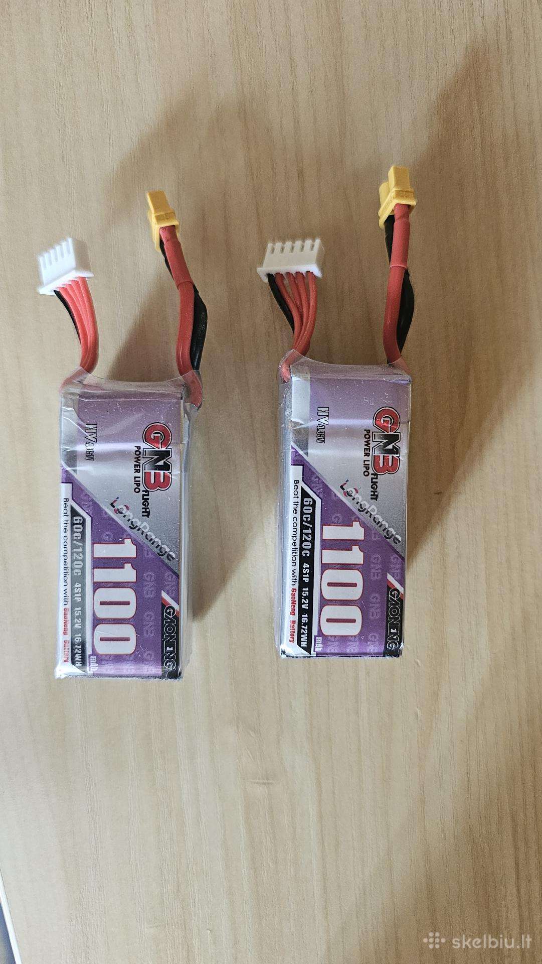 Gnb 1100mah 4S Hv Lipo baterijos, 2 vnt., Xt30