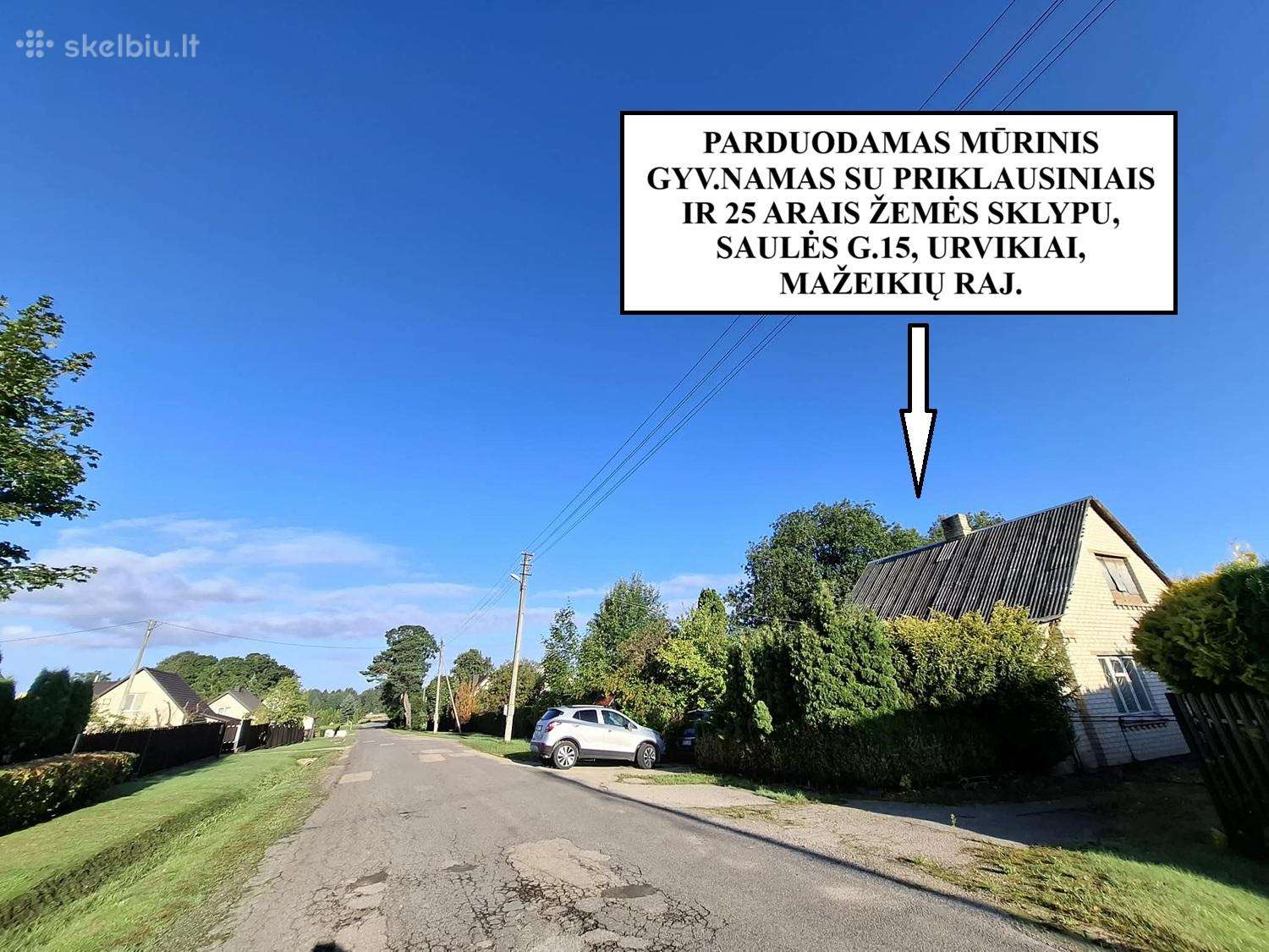 Mūrinis su 25 arais sklypu, Urvikių gyvenvietėje