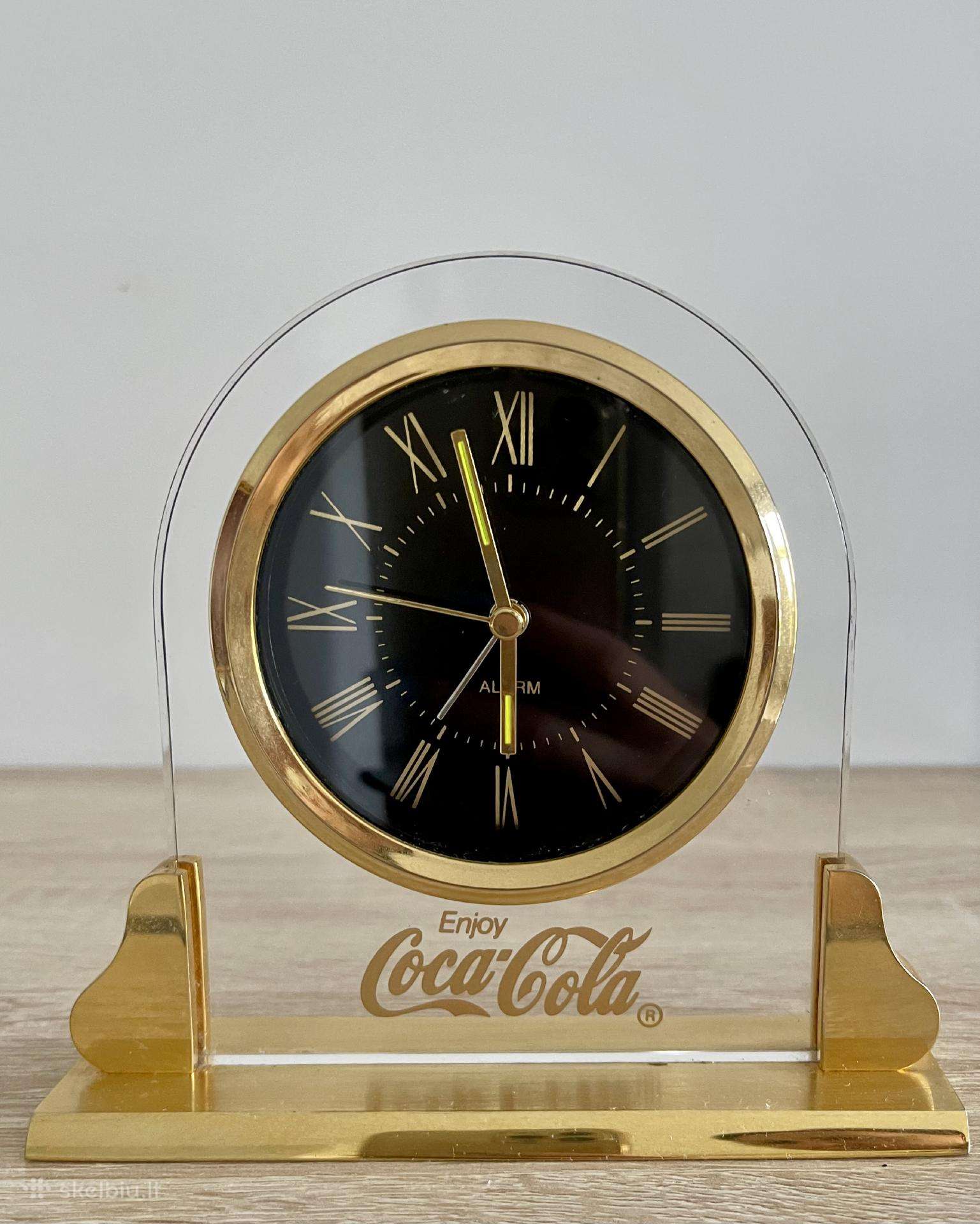 Vintažinis „coca-cola“ stalo laikrodis