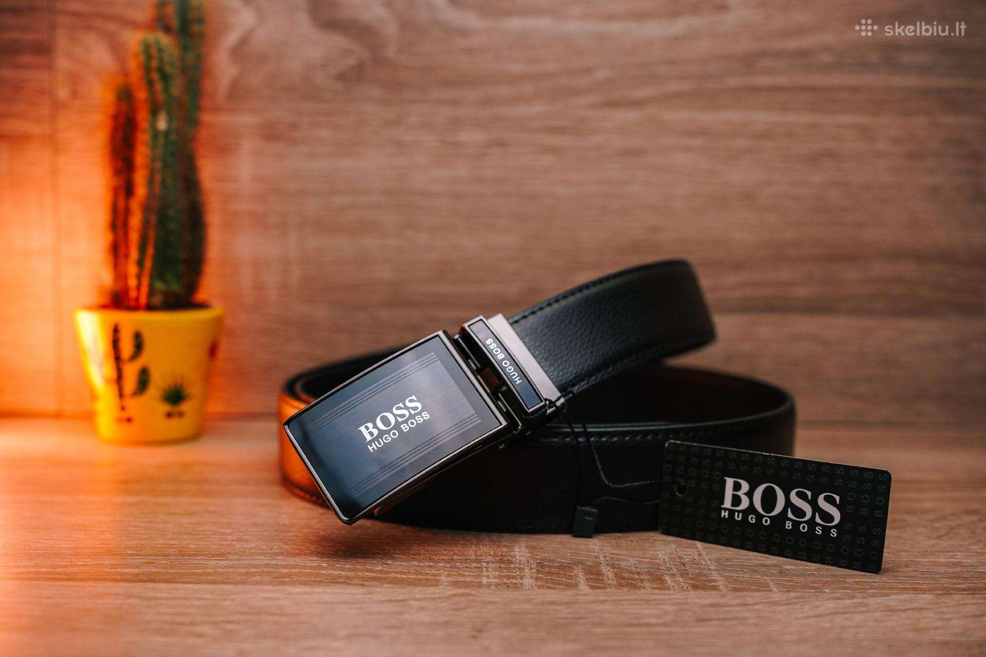 Hugo Boss vyriškas odinis automatinis diržas