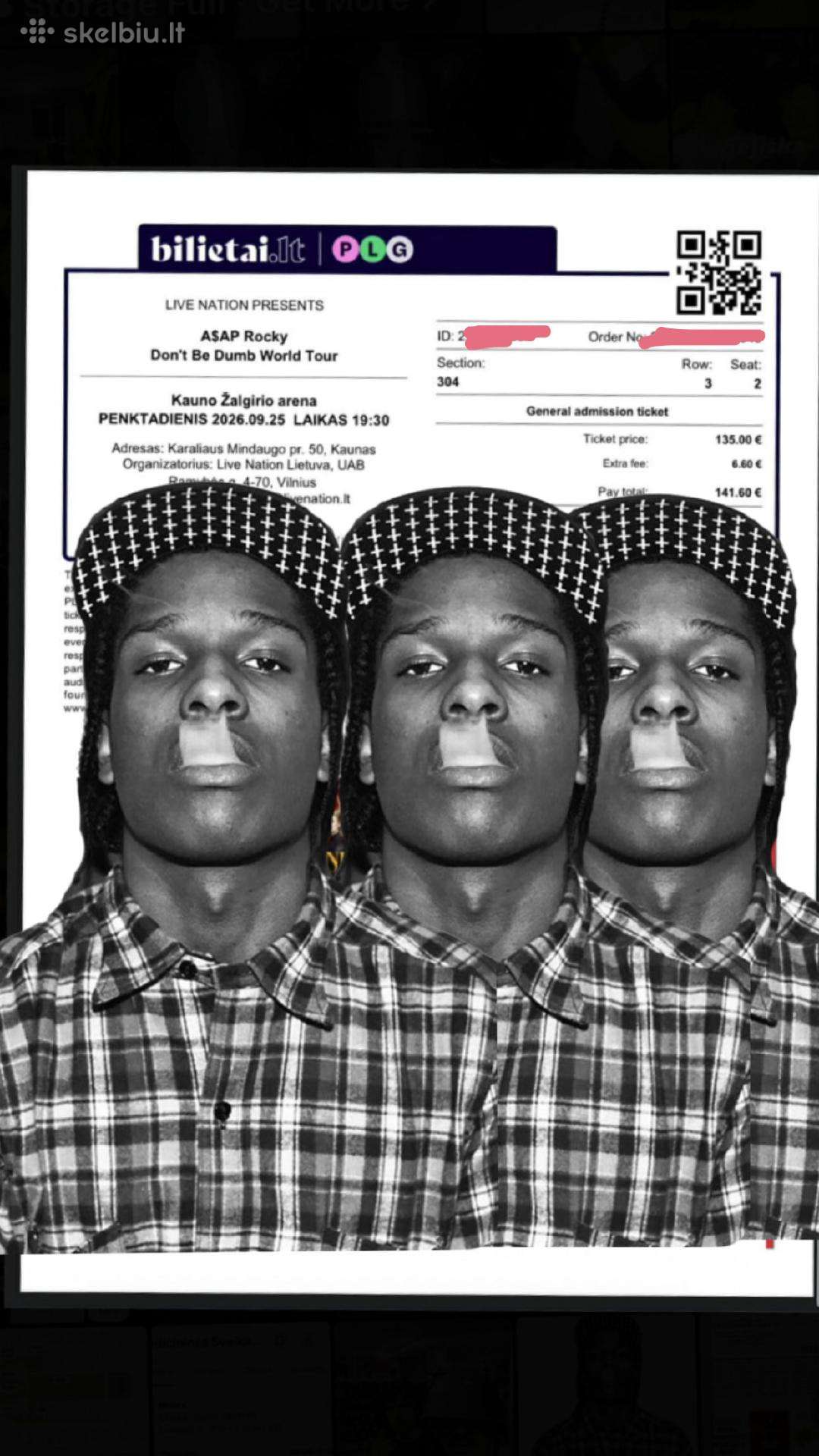 Asap Rocky Žalgirio arena – 2 bilietai **