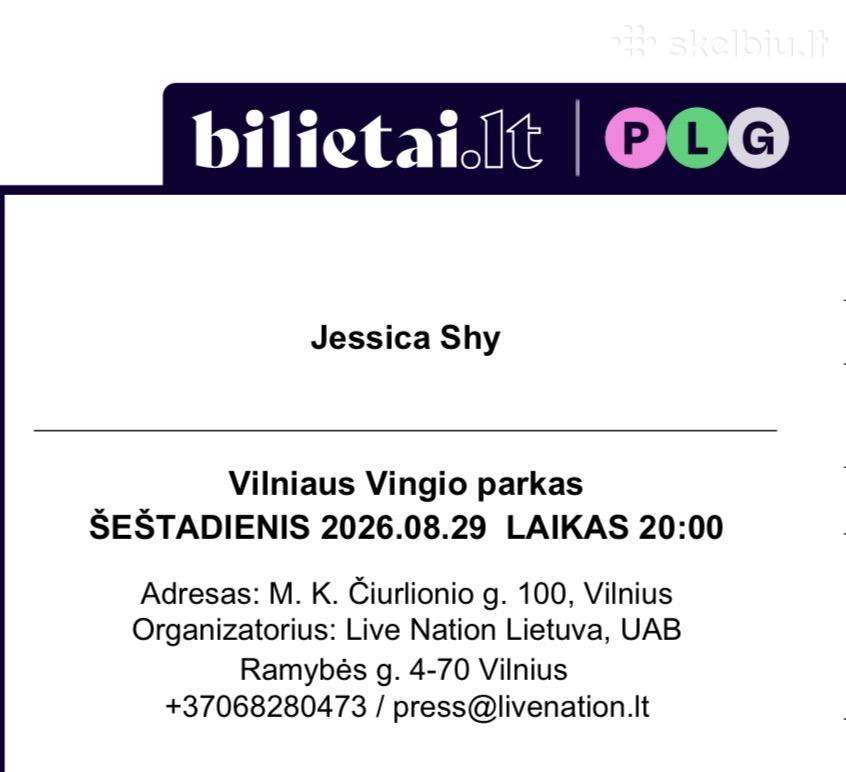 Jessica Shy koncertas Vingio parke 08-29, šeštad.