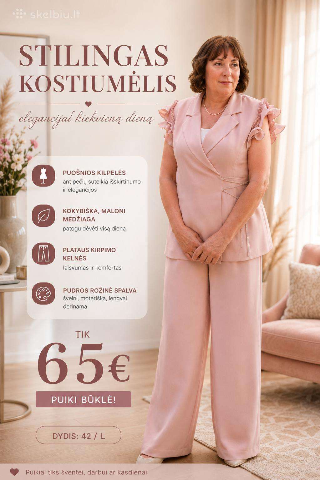 Elegantiškas Moteriškas Kostiumėlis