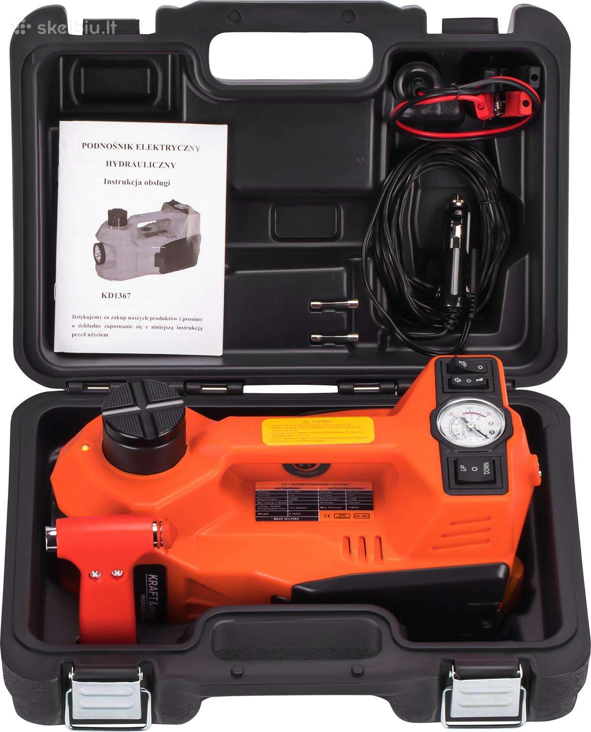 Elektrinis domkratas su kompresoriumi 155–450 mm