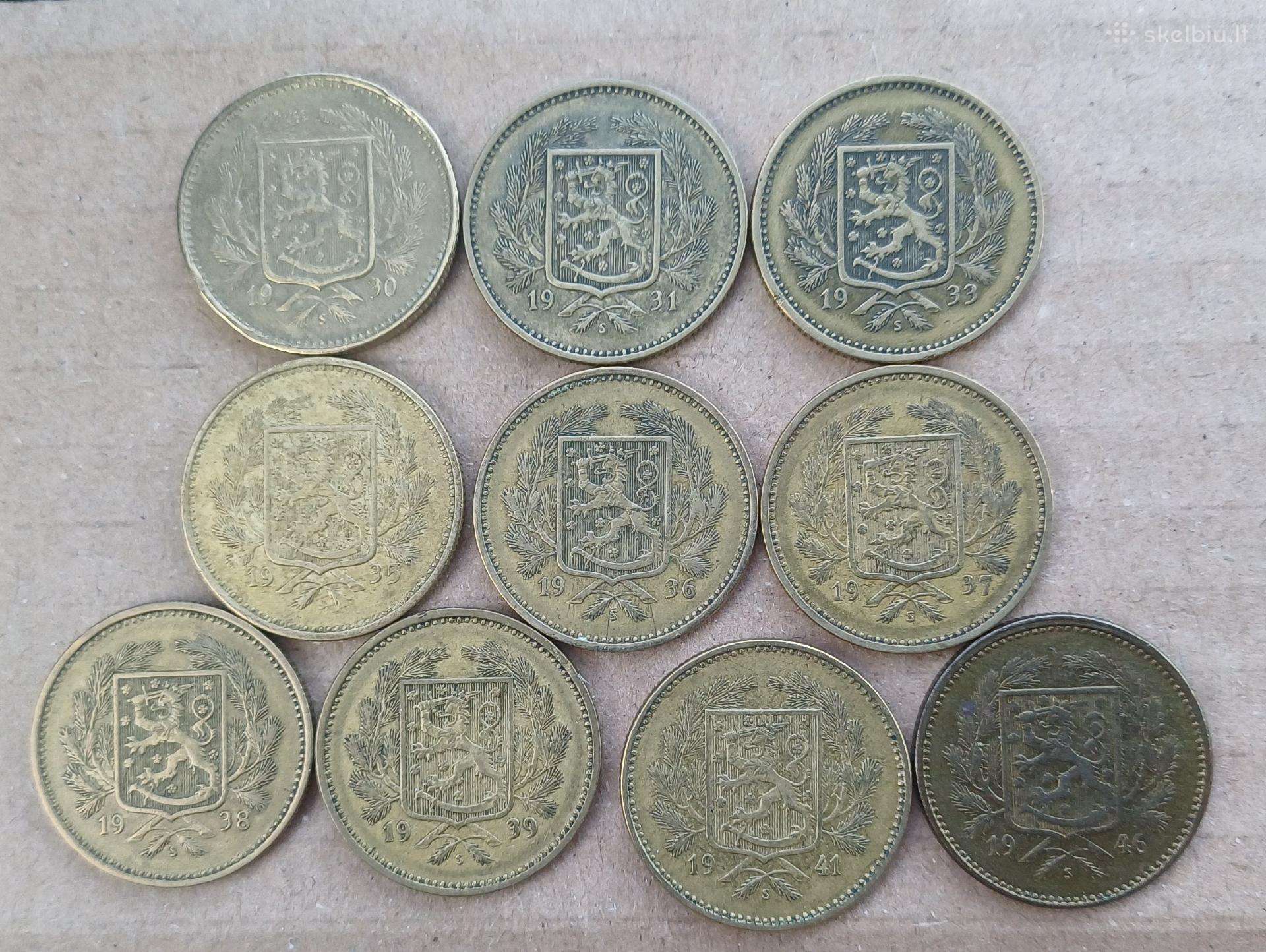 5 markių rinkinys 1930-1946 Suomija