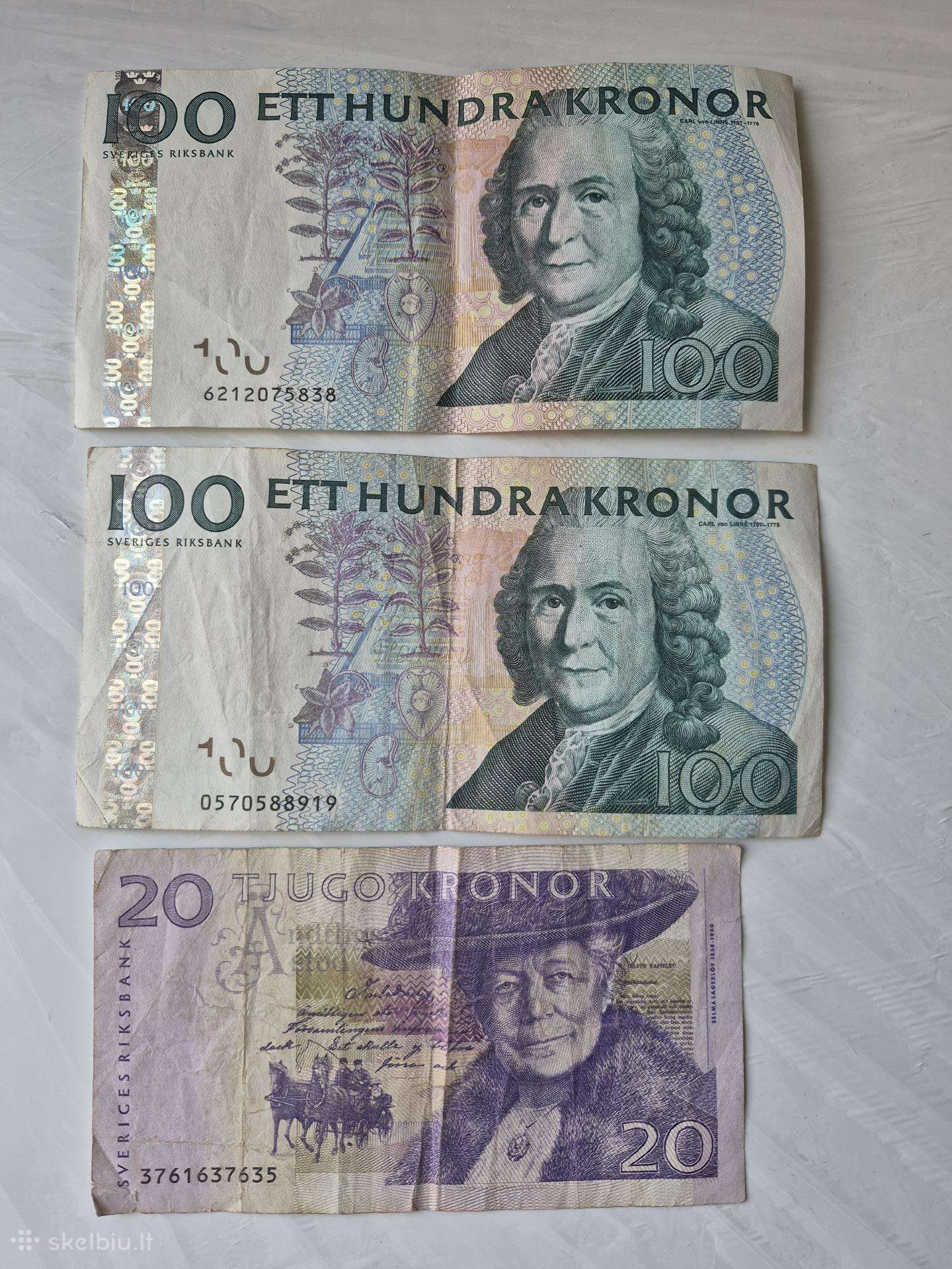 Senos Švedijos kronos 100