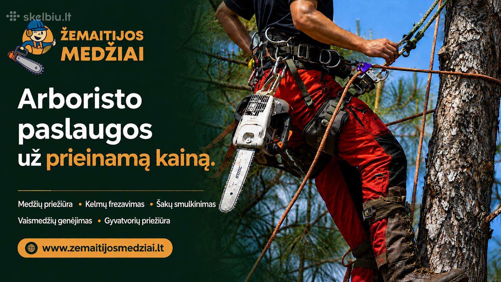 Medžių,krūmų pjovimas,genėjimas,kelmų frezavimas