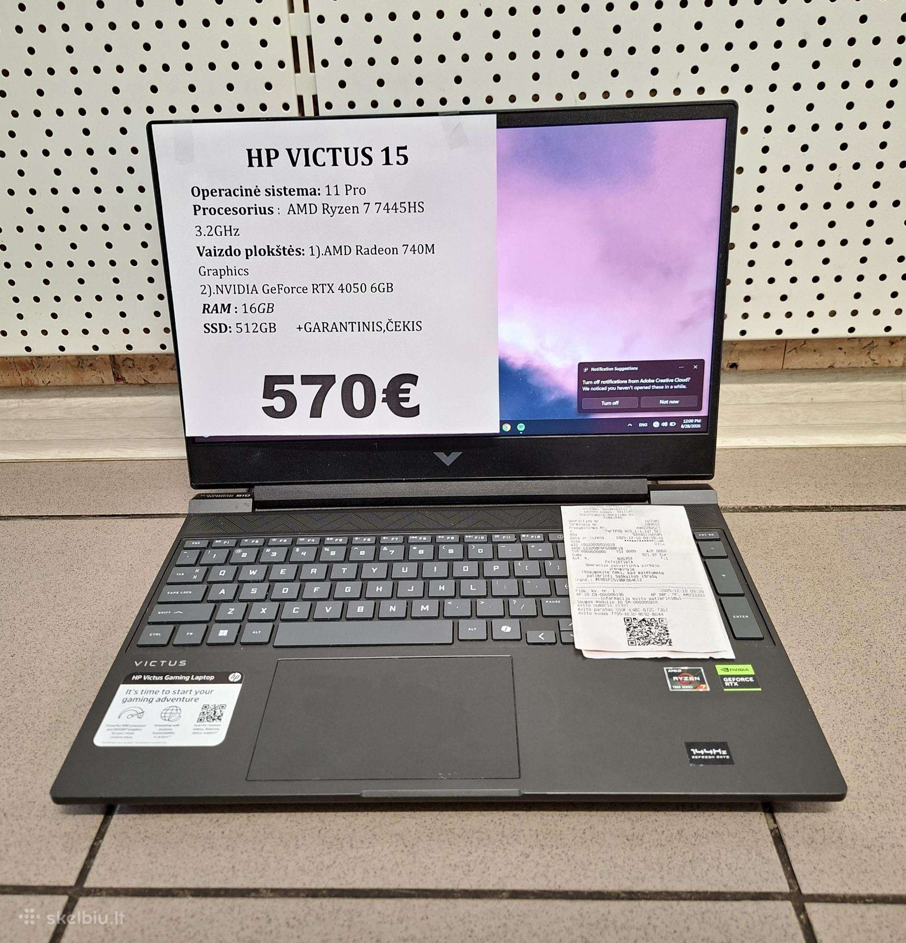 Hp Victus 15 Siunčiame