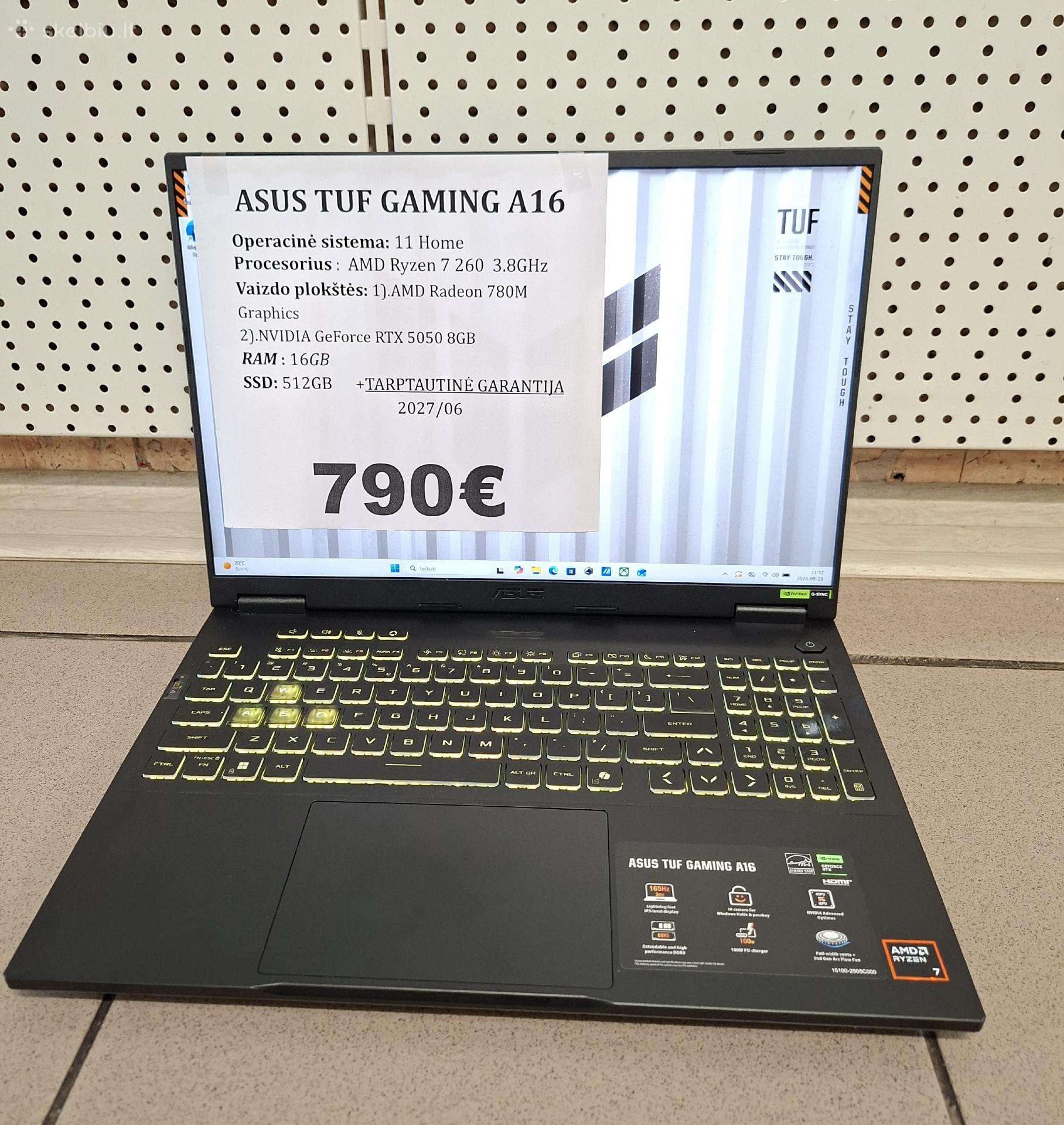 Asus tuf gaming A16 Siunčiame