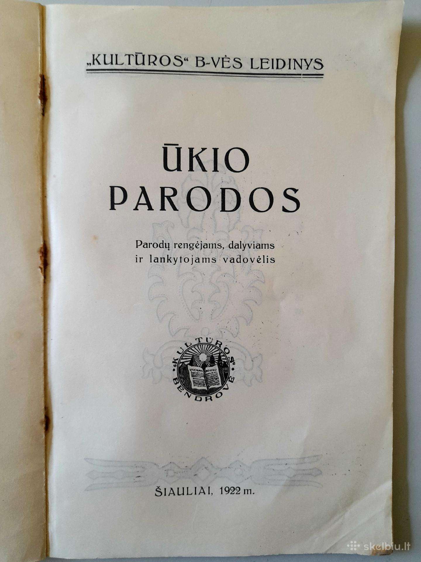 "Ūkio Parodos" 1922m Kultūros b-vės leidinys