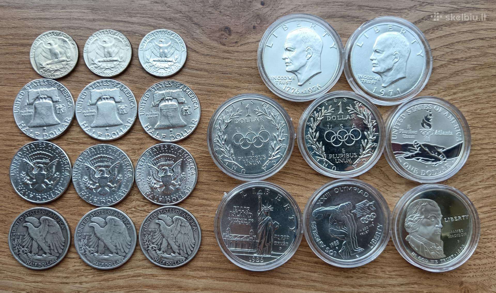JAV sidabrinės monetos