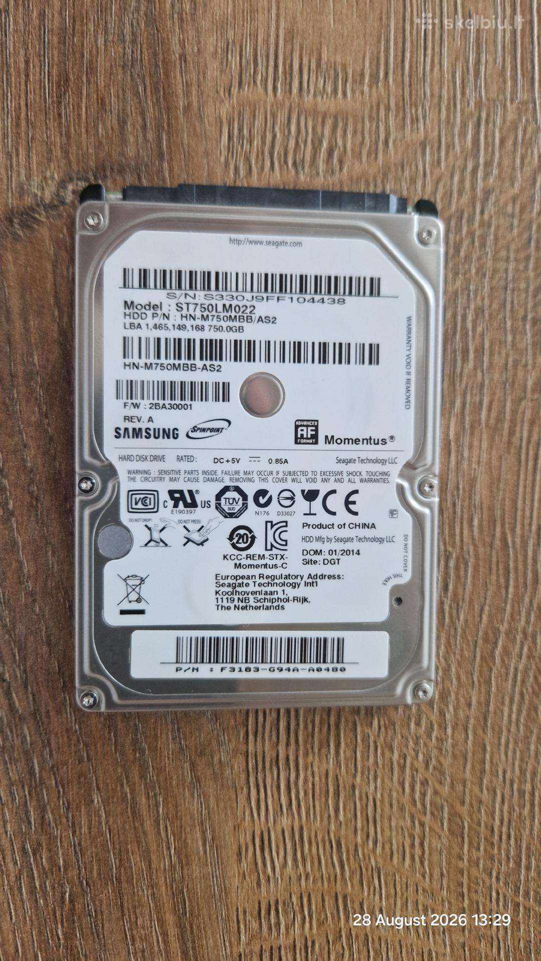 Seagate (Samsung) 750gb 2.5" Sata III HDD