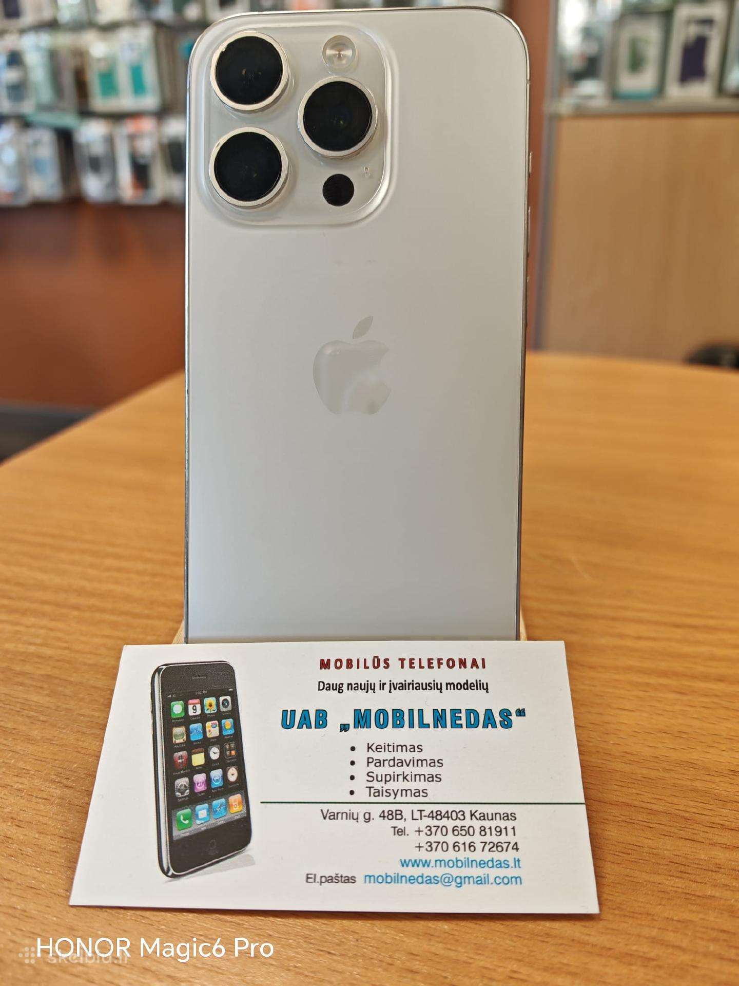 iPhone 15 Pro 128gb White Kaina 540eur