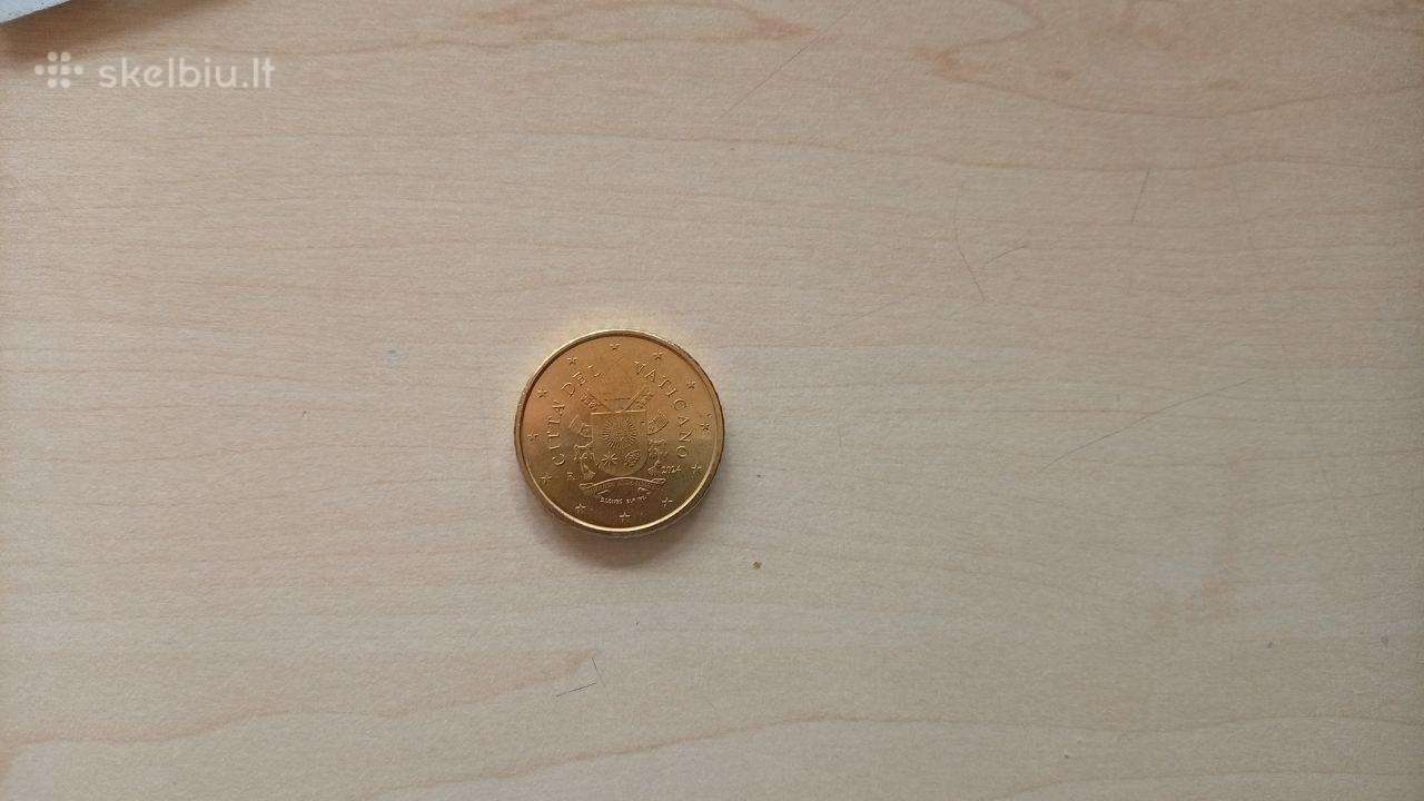 Vatikano 50 centų moneta 2024 m. su kortele