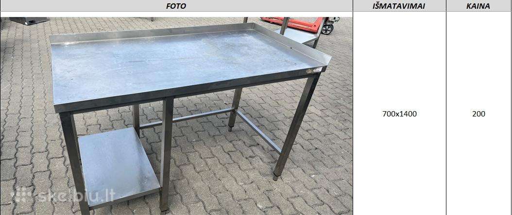Nerūdijančio plieno stalai