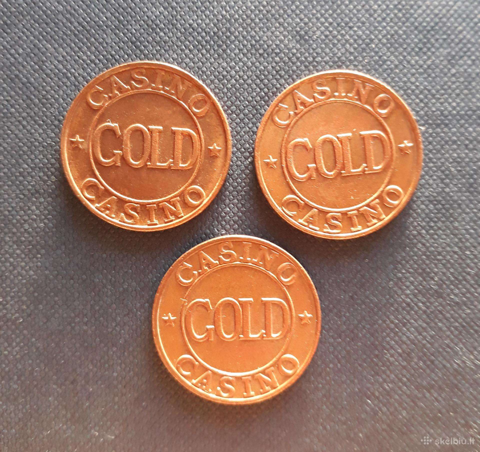 Žetonas Casino Gold / spalvotas metalas 3vnt