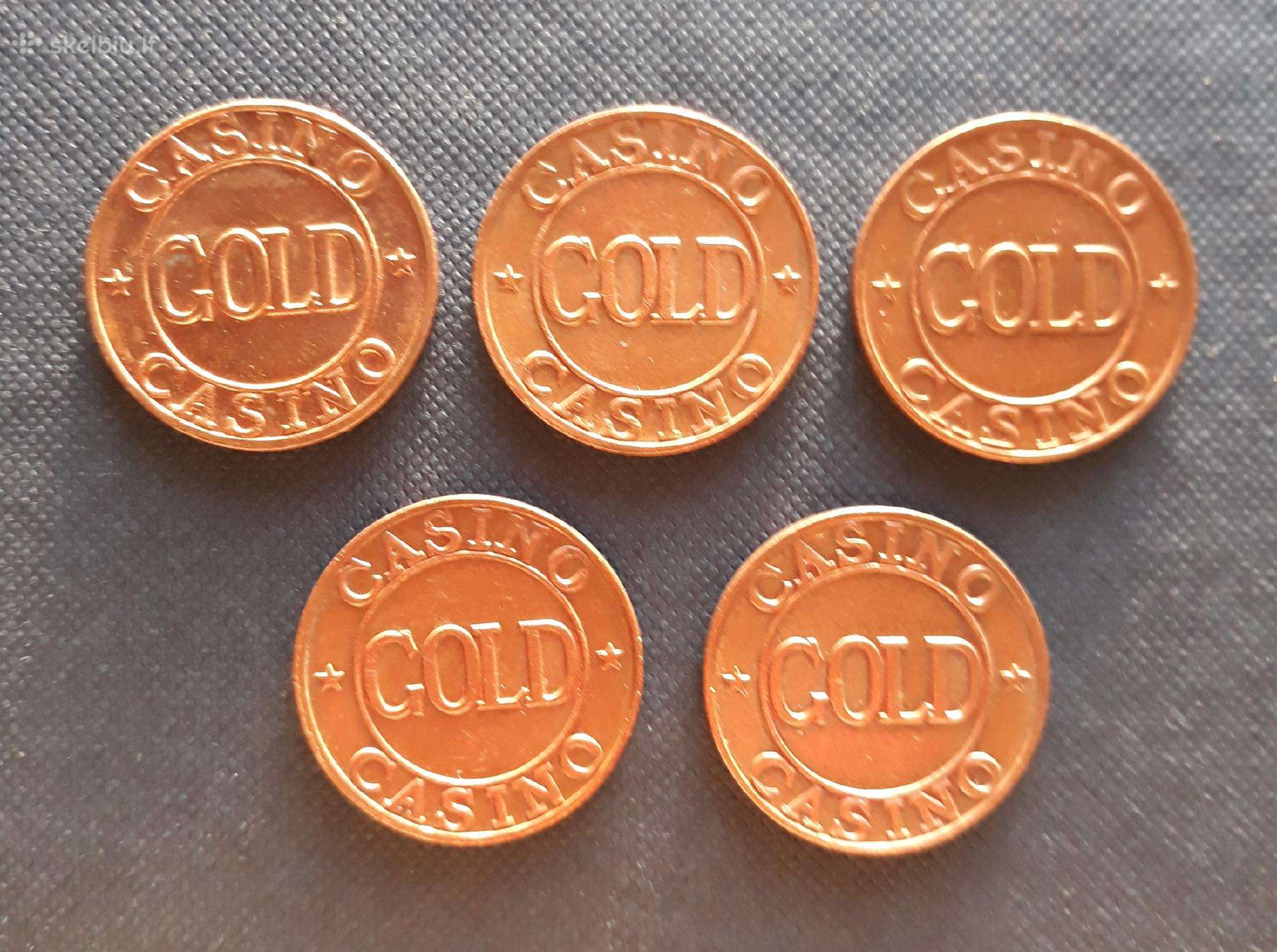Žetonas Casino Gold / spalvotas metalas 5vnt