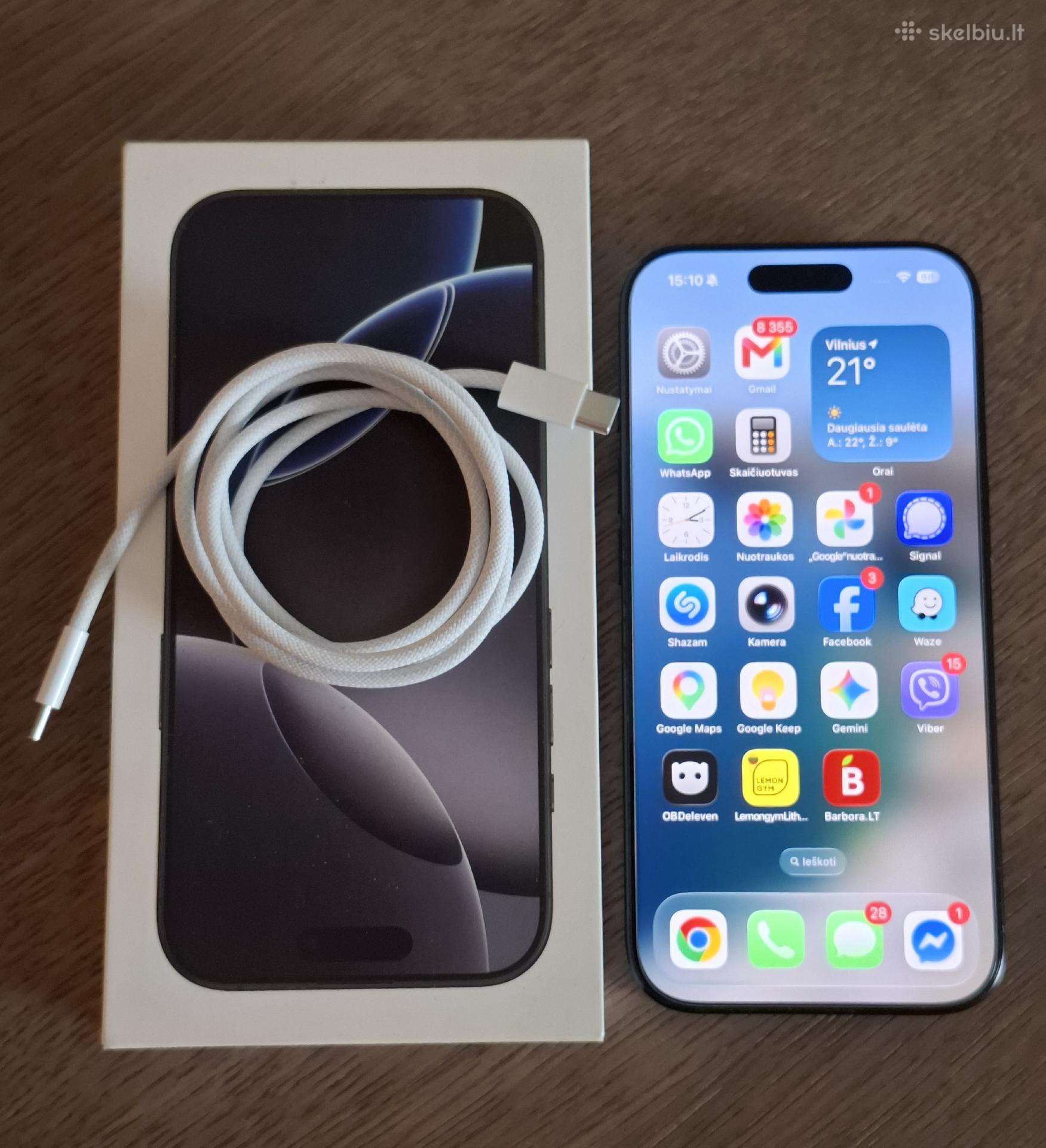 iPhone 16 Pro (128 GB) – Puikios būklės