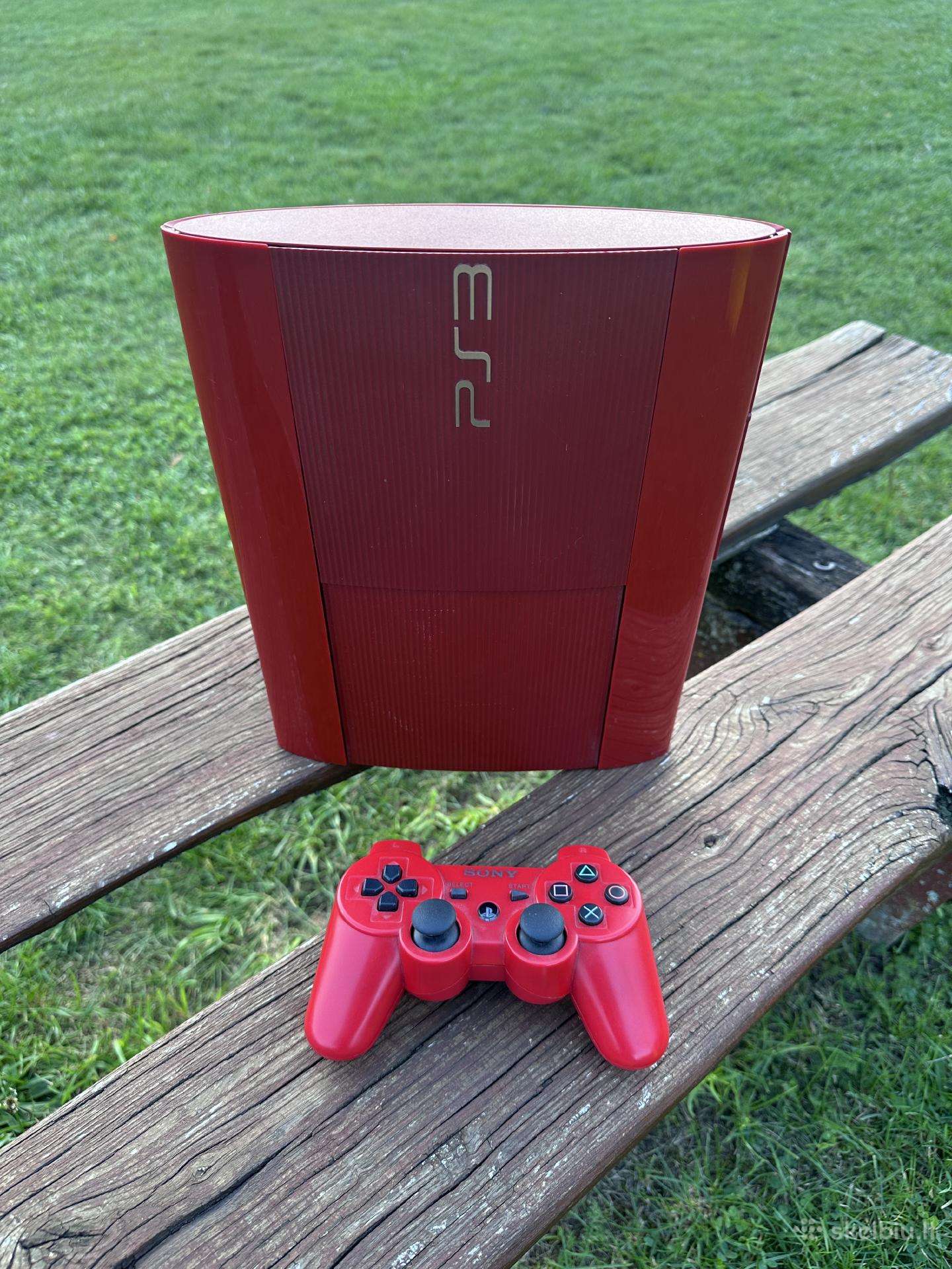 PS3 slim garnet red konsolė