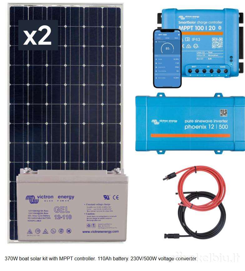 Saulės energijos rinkinys jachtai/valčiai 370w -b
