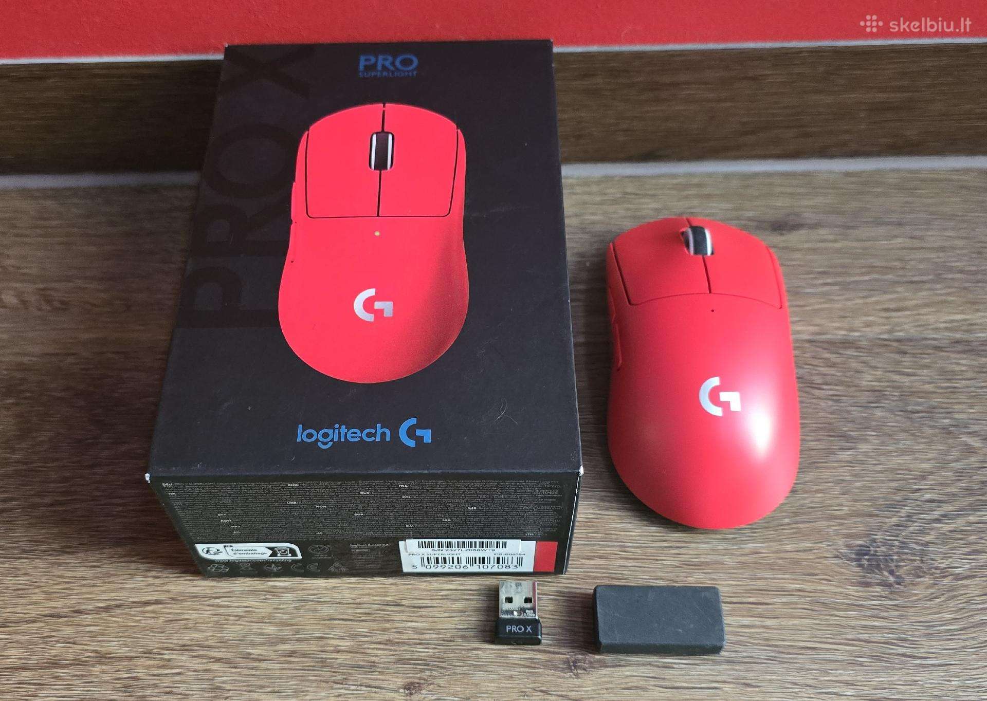 Logitech g pro x superlight red raudona pelė
