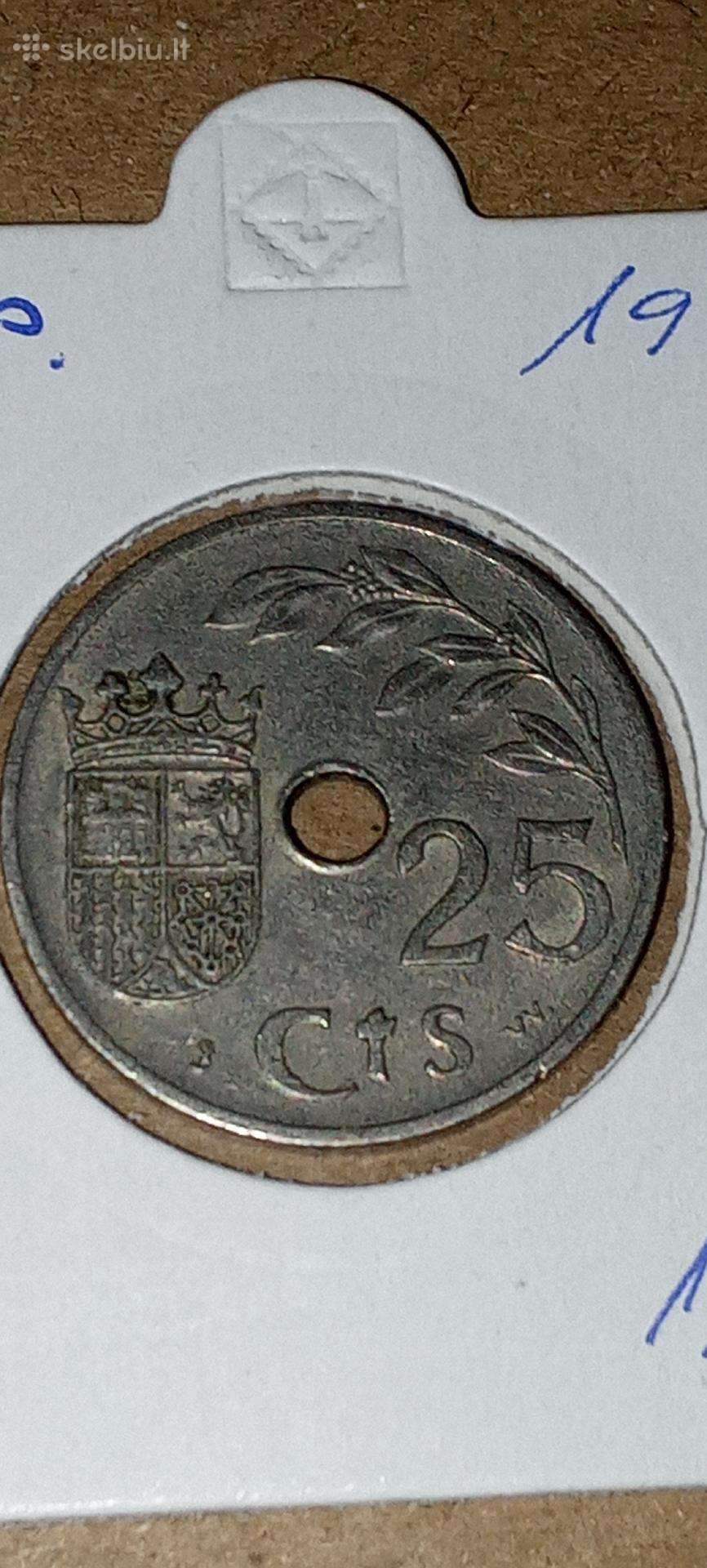 Ispanija 25 sentimai 1937