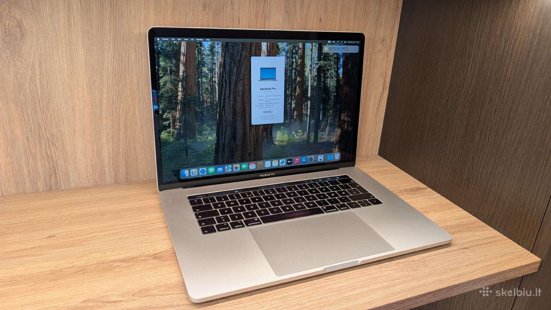 Tvarkingas MacBook Pro 15" 2019 16gb RAM, 256 GB