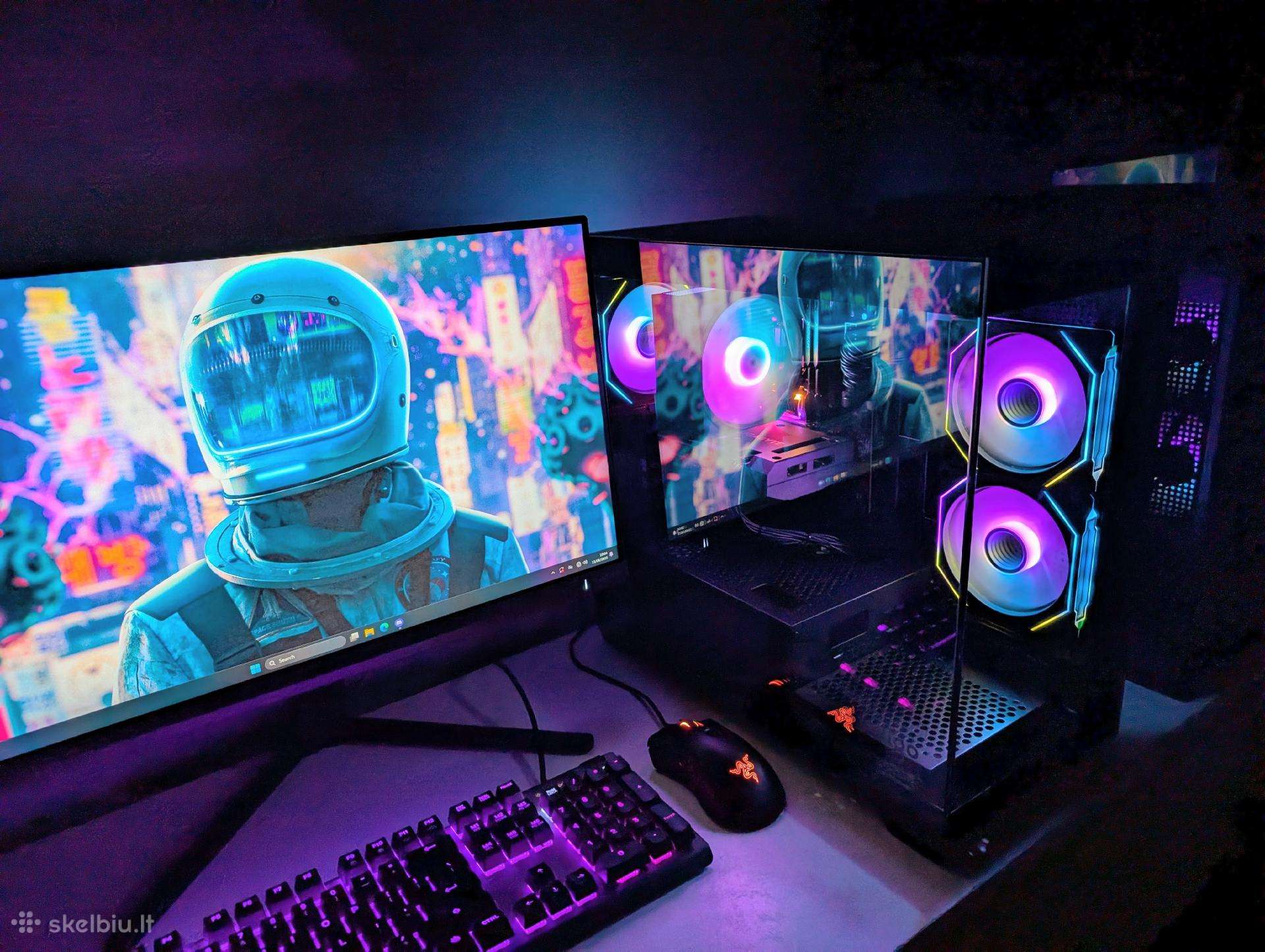Žaidimų-mokslų Pc Ryzen 5,16gb,rx 5700xt,512gb