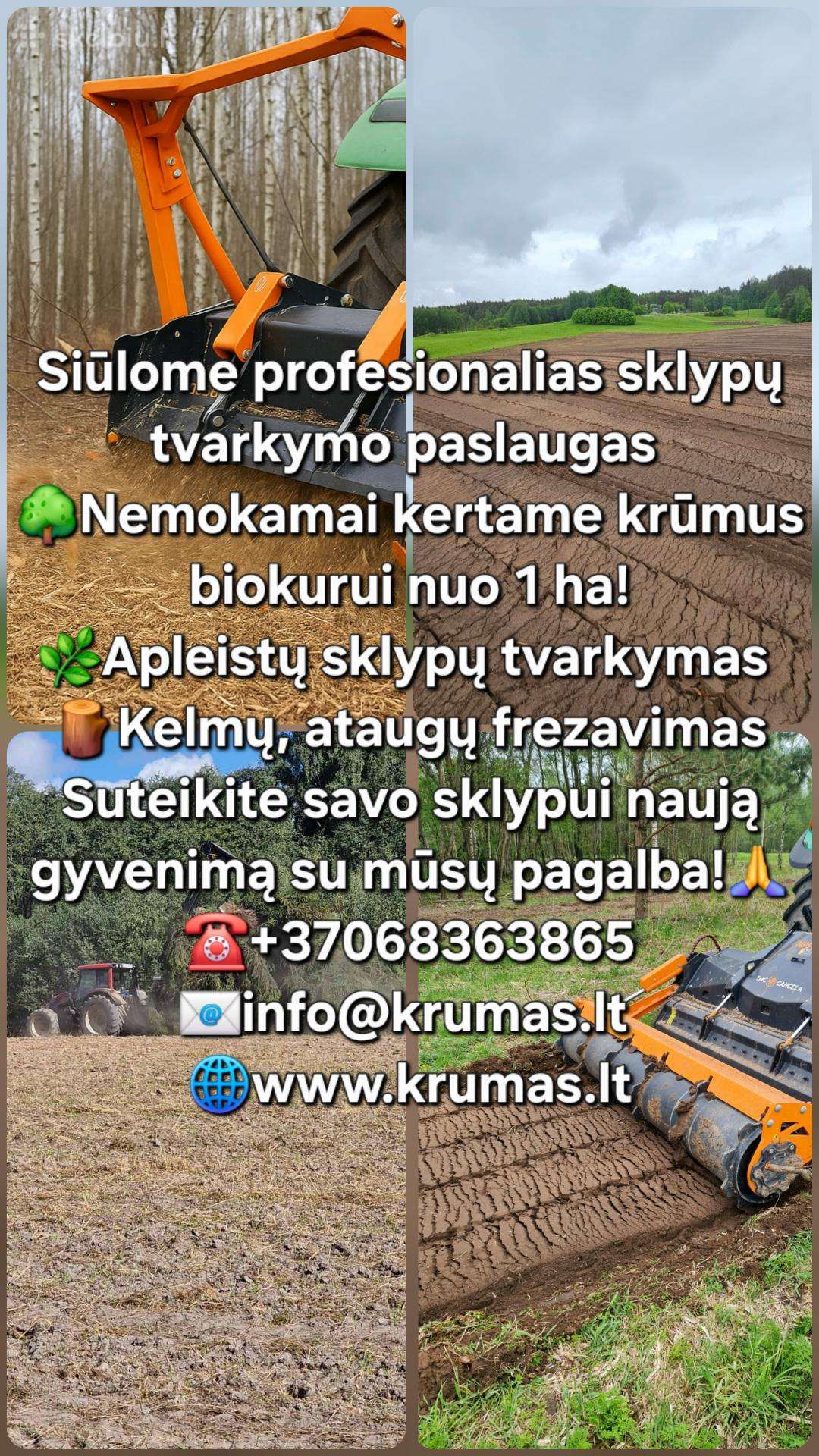 Apleistų sklypų tvarkymas ir kelmų frezavimas