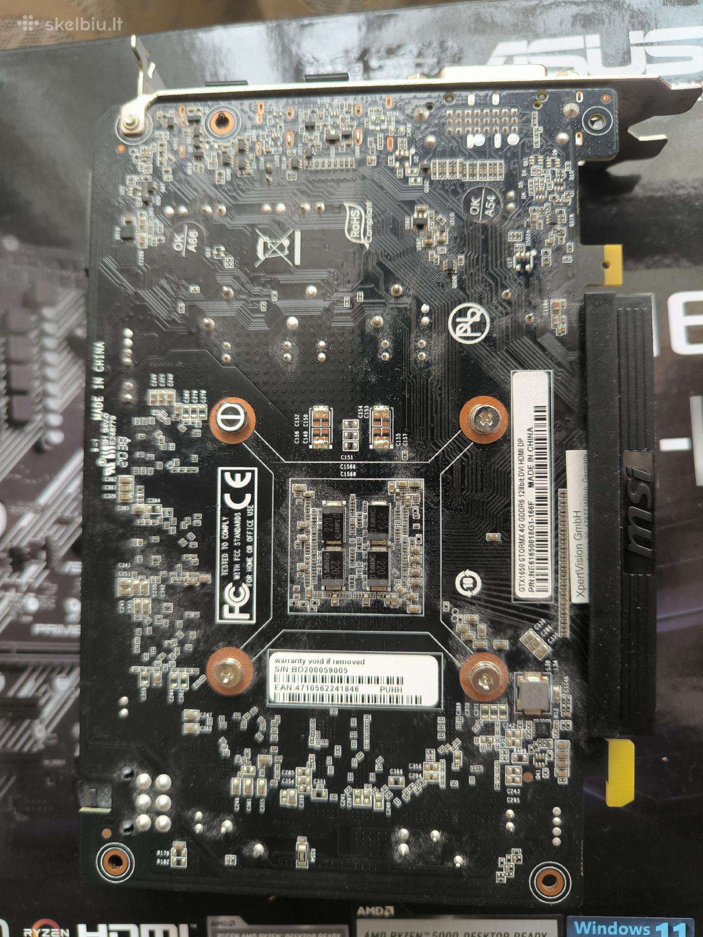 Gtx 1650 Geforce Stormx 4gb Gddr6 vaizdo plokštė