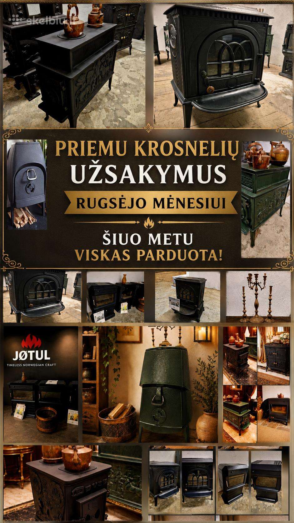 Krosneles,peciai,zidiniai,burzuikos,kapsules.