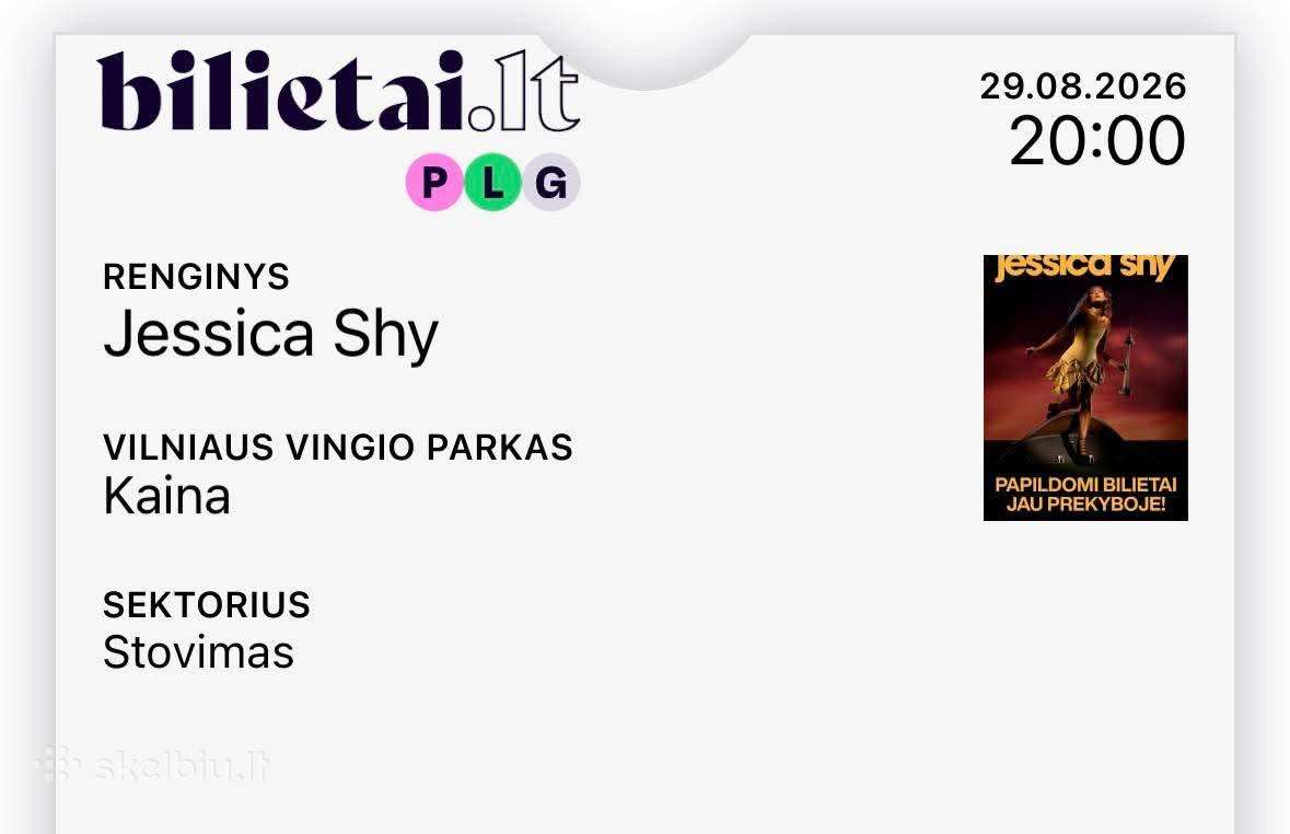Jessica Shy 2 Bilietai Skubiai