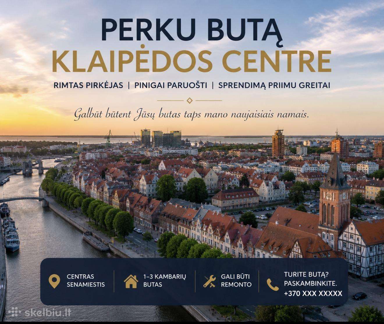 Ieškau jaukaus buto centrinėje dalyje