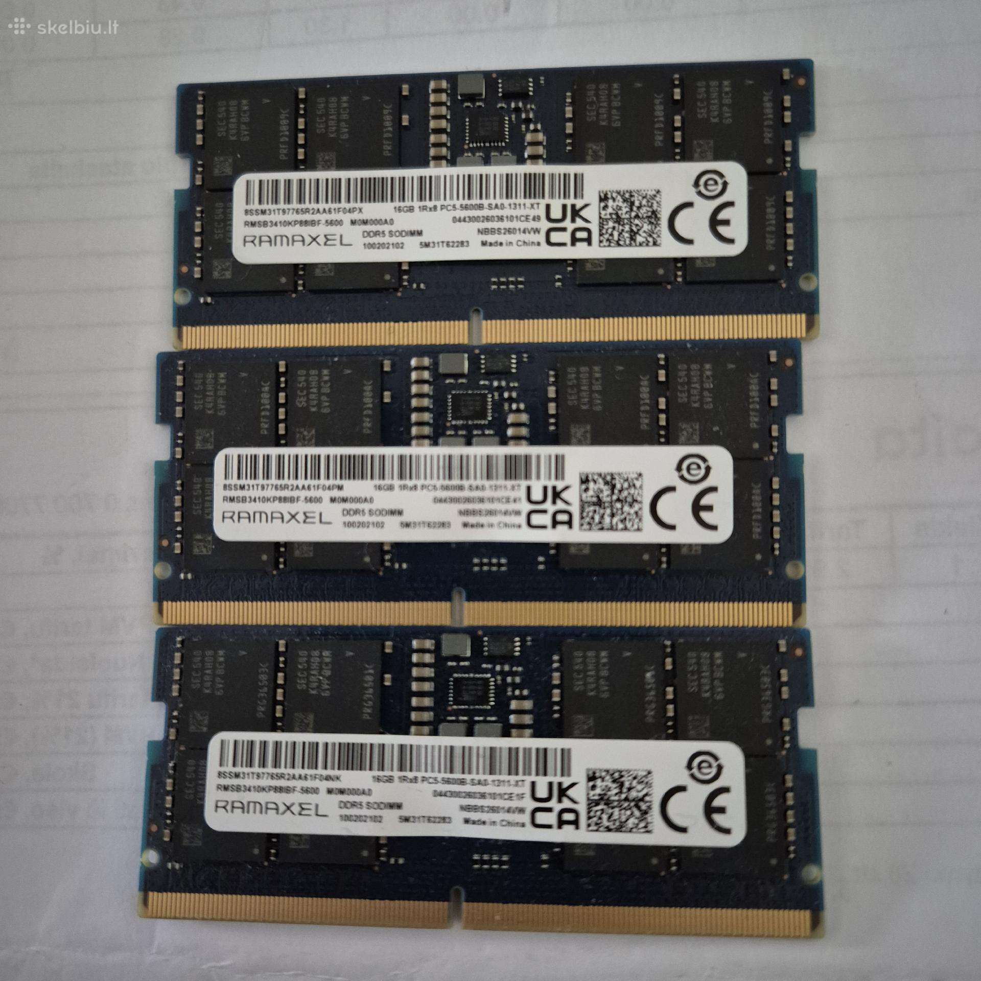 Parduodu Ddr5 16gb RAM nesiojamam kompiuteriui