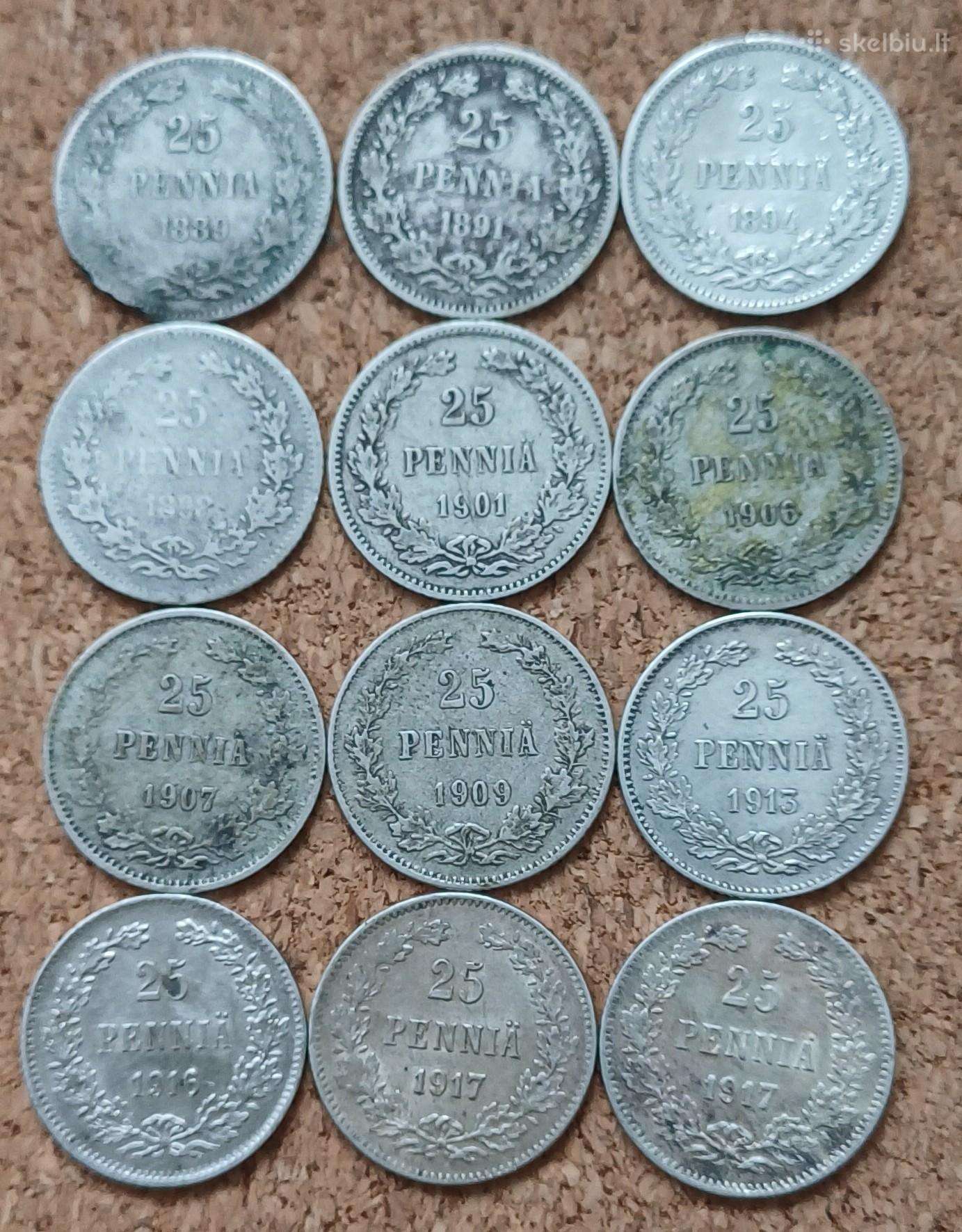 25 pennia nuo 1889 m. Suomija