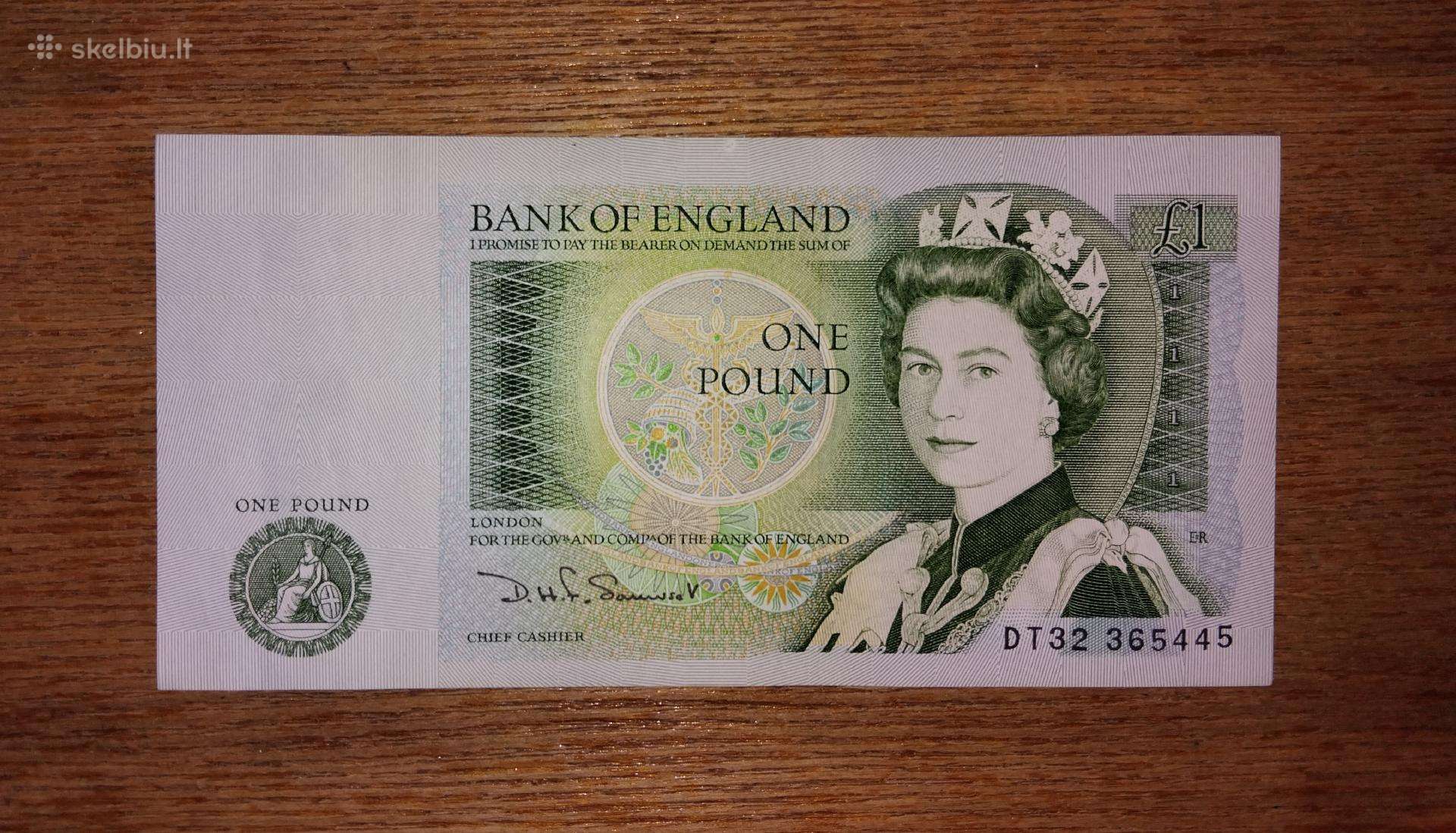 Anglijos 1 £ banknotas