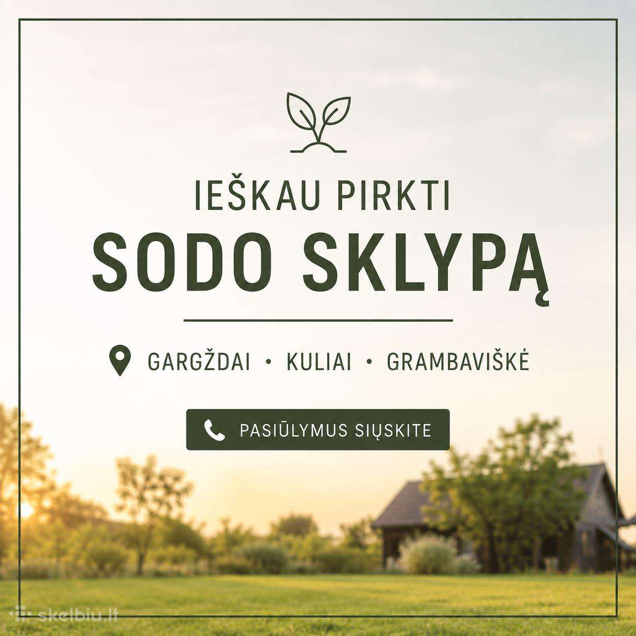 Perku sodo sklypa Gargždai, Kuliai, Grambaviškė