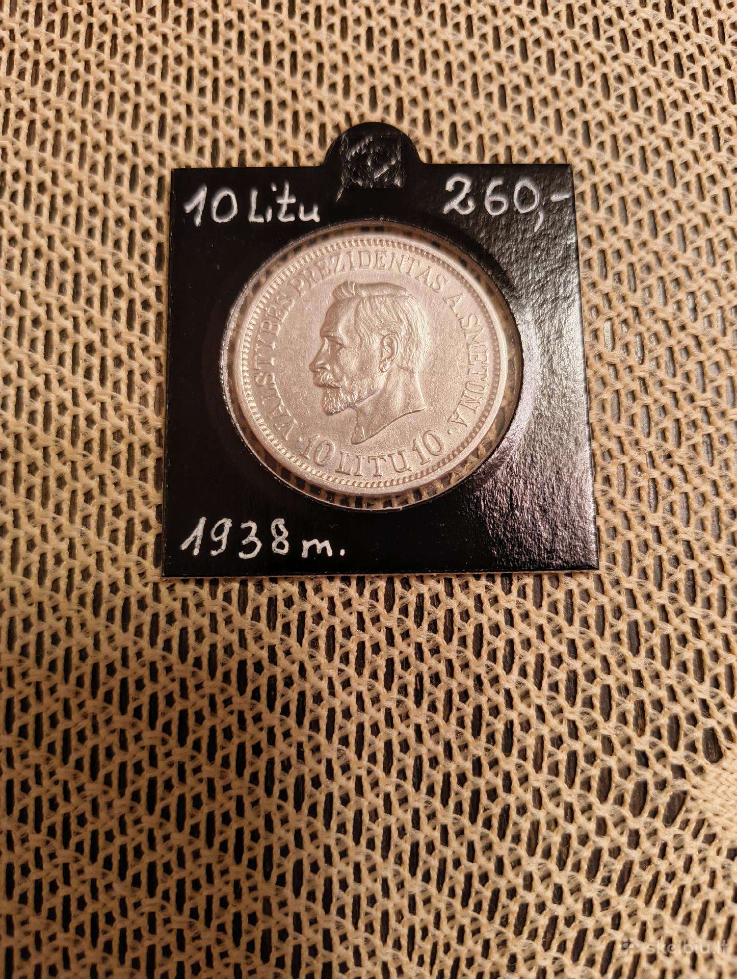 10 Litų Su Smetona 1938 m. Gero Stovio -Originalas