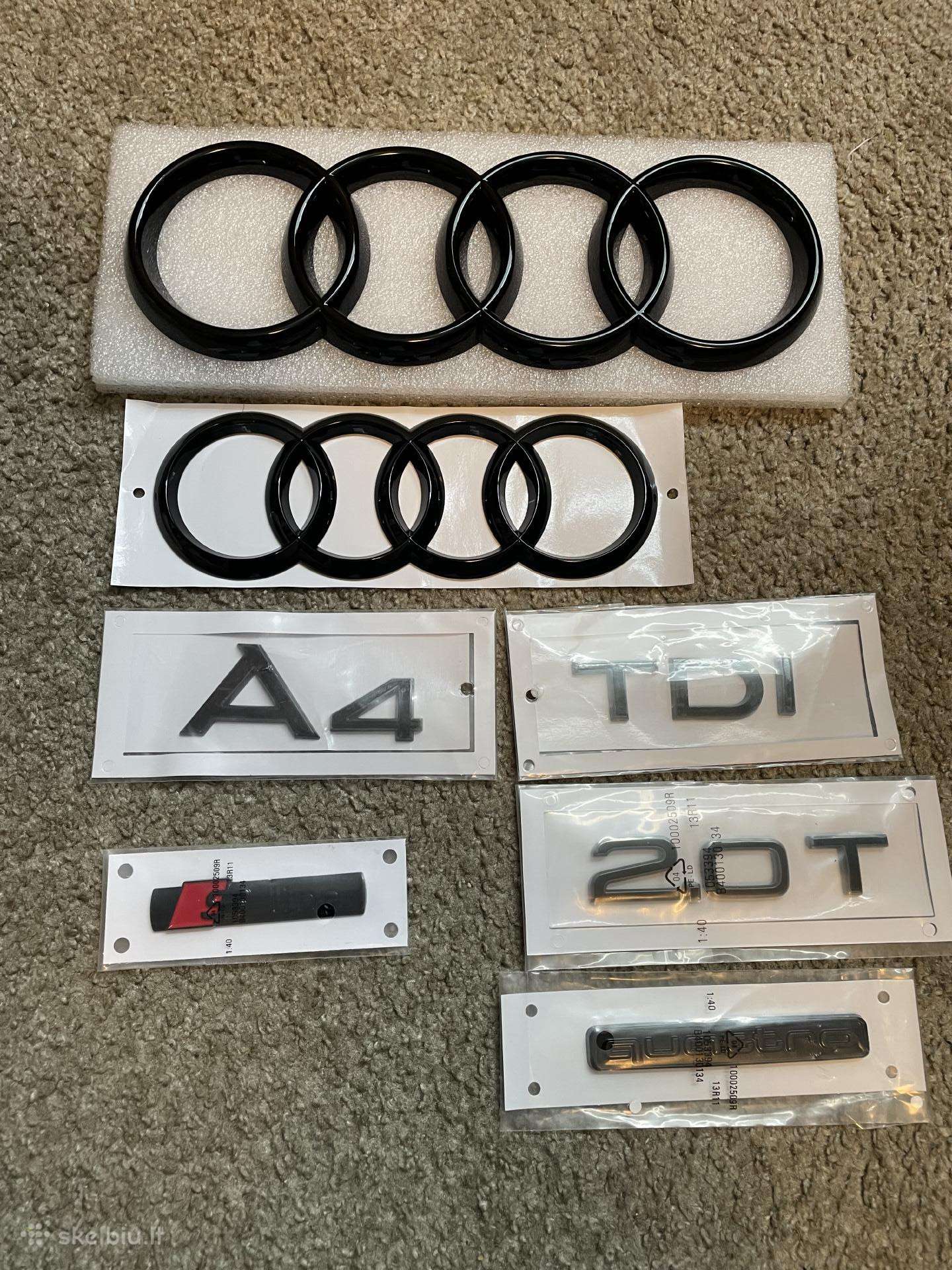 Audi A4 B8 juodos emblemos, A4 2.0 quattro