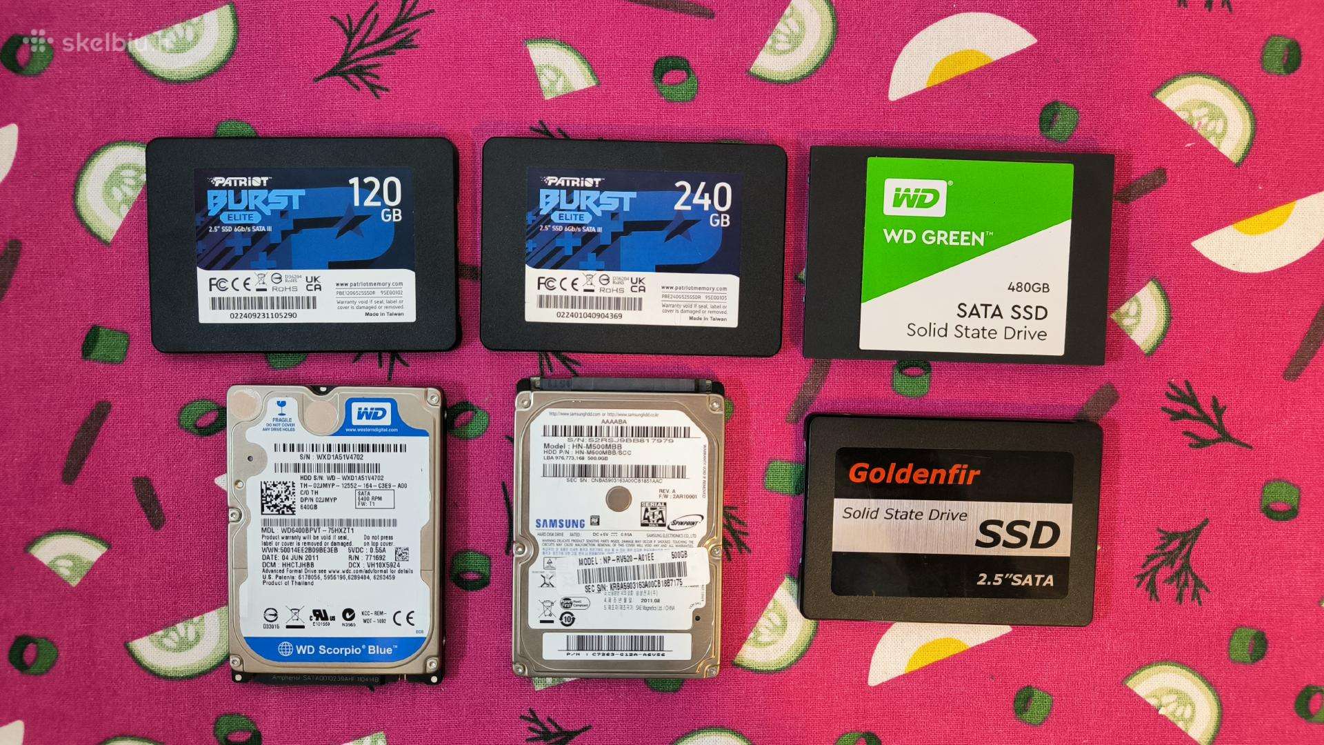 HDD ir SSD 2.5" diskai