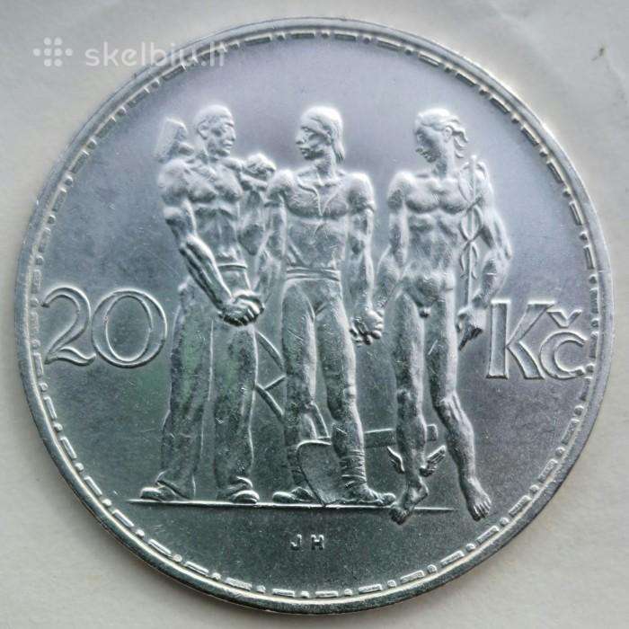 1934 Čekoslovakija 20 kronų
