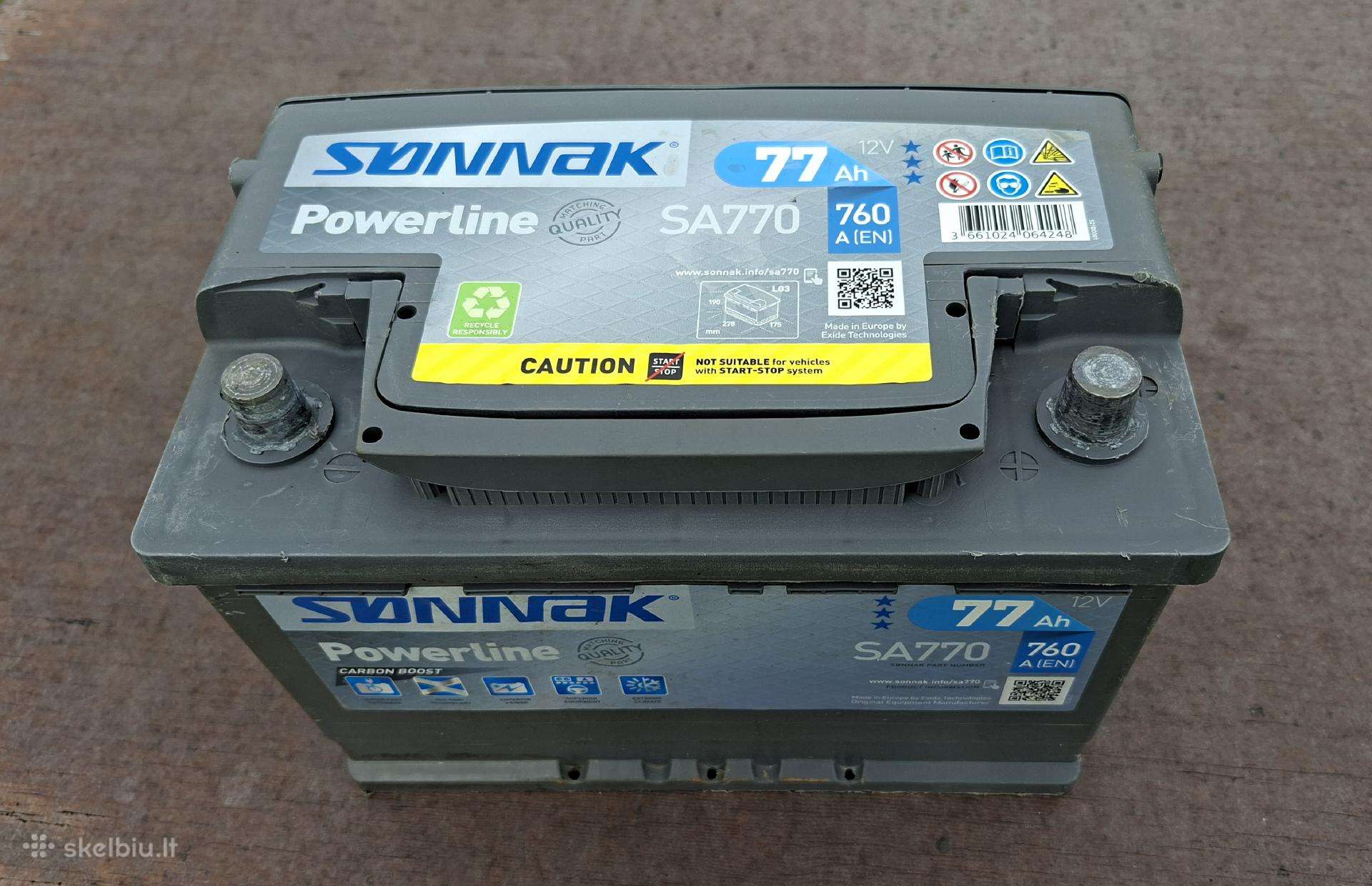 Sonnak/exide 77ah akumuliatorius.